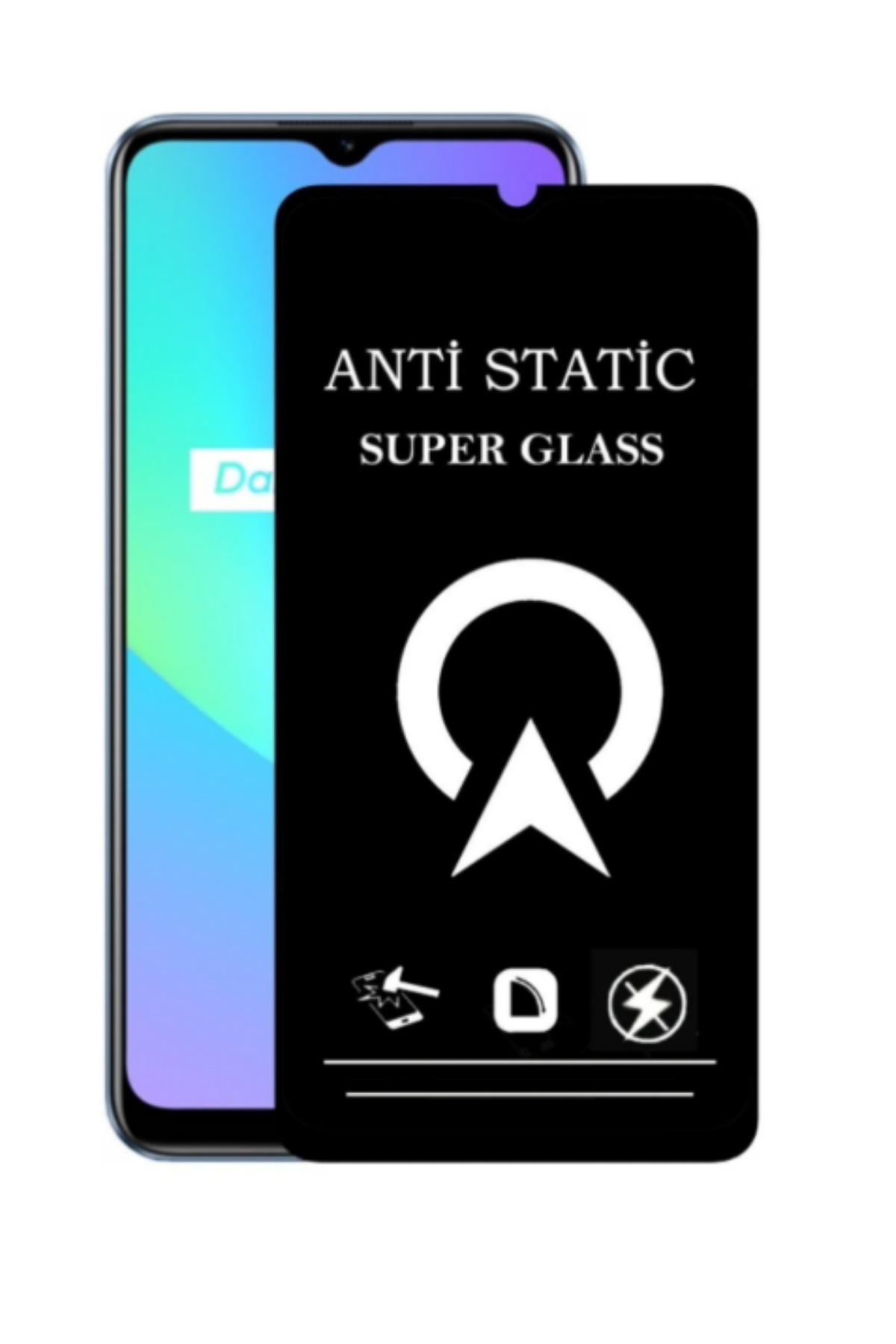 Realme C21 Tam Kaplayan Anti Statik Çizilmez Safir Ekran Koruyucu Cam