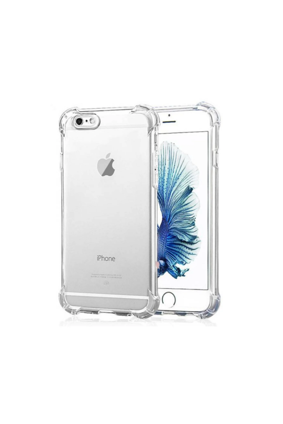 Apple iPhone 6 Plus ile Uyumlu Kapak Kamera Korumalı Antişok Airbag Köşe Korumalı Silikon Şeffaf Kılıf