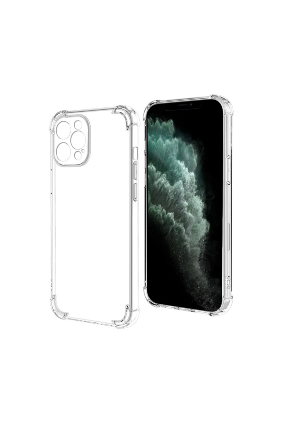 Apple iPhone 11 Pro Max Kapak Kamera Korumalı Şeffaf Airbag Antishock Silikon Kılıf Şeffaf