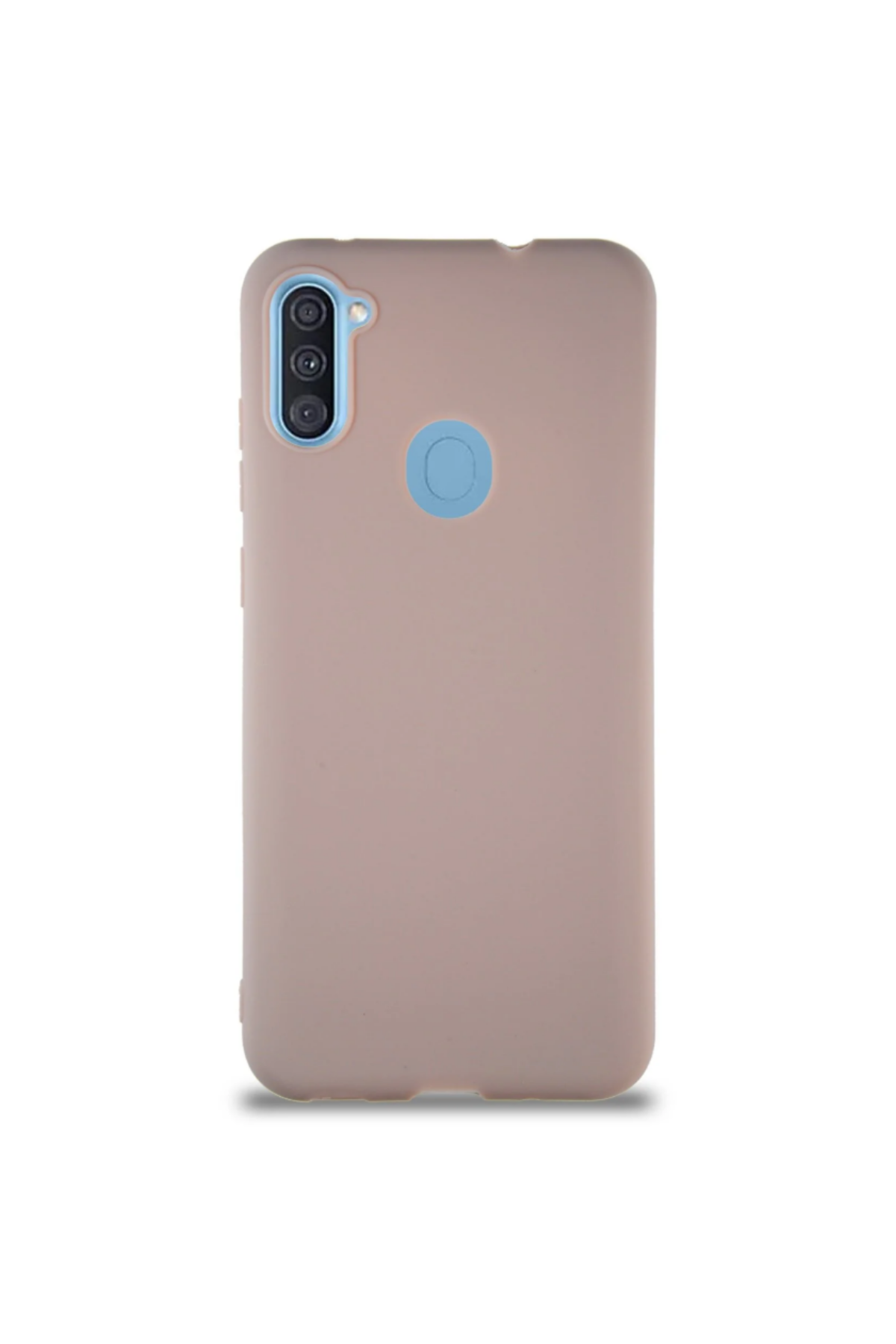 Samsung Galaxy M11 Soft Premier Renkli Silikon Kapak - Pudra