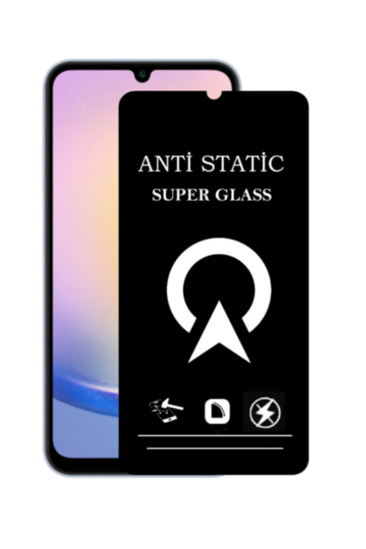 Samsung Galaxy A25 5G ile Uyumlu Tam Kaplayan Anti Statik Çizilmez Safir Ekran Koruyucu Cam