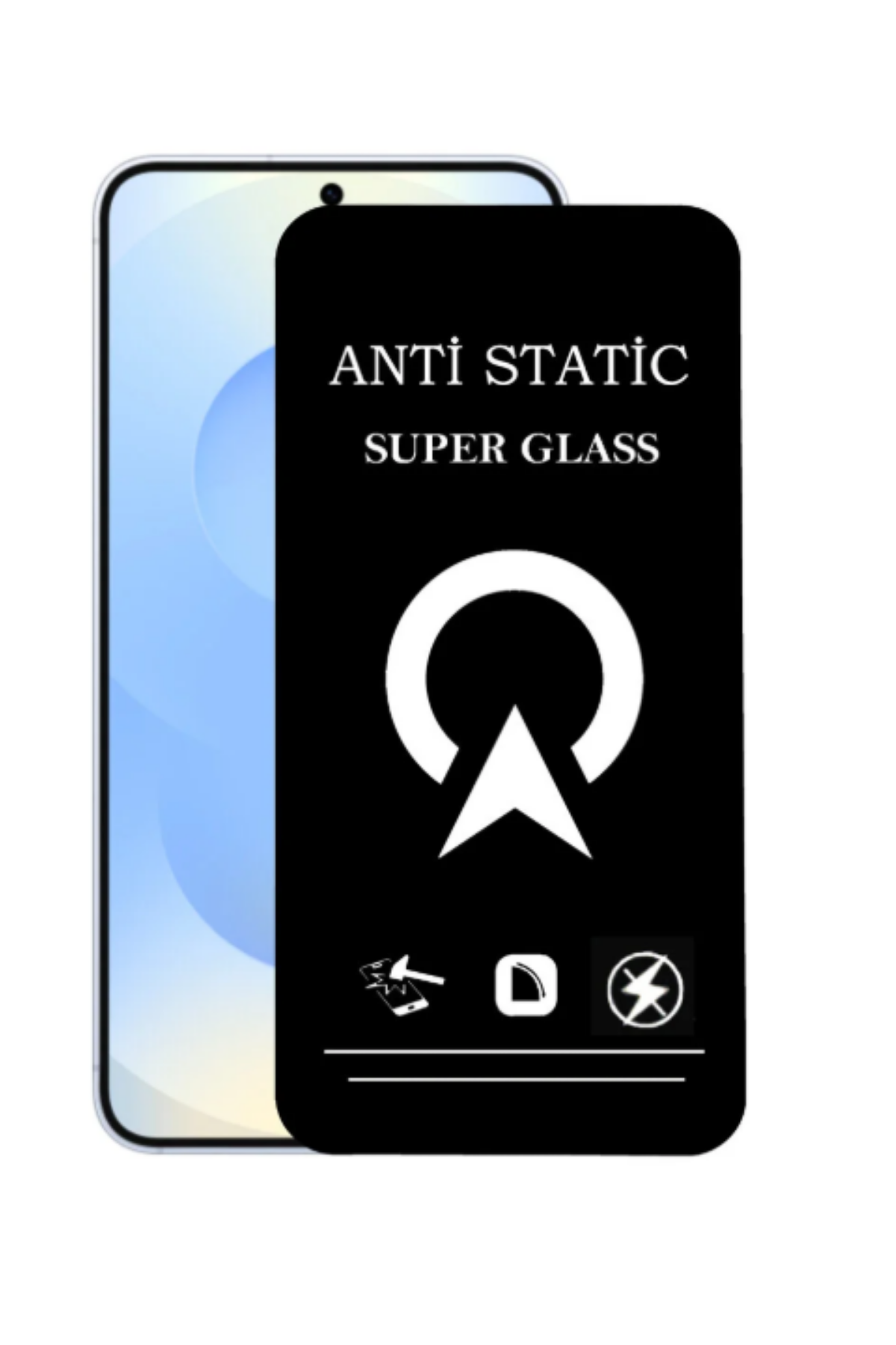 Samsung Galaxy S25 ile Uyumlu Tam Kaplayan Anti Statik Çizilmez Safir Ekran Koruyucu Cam