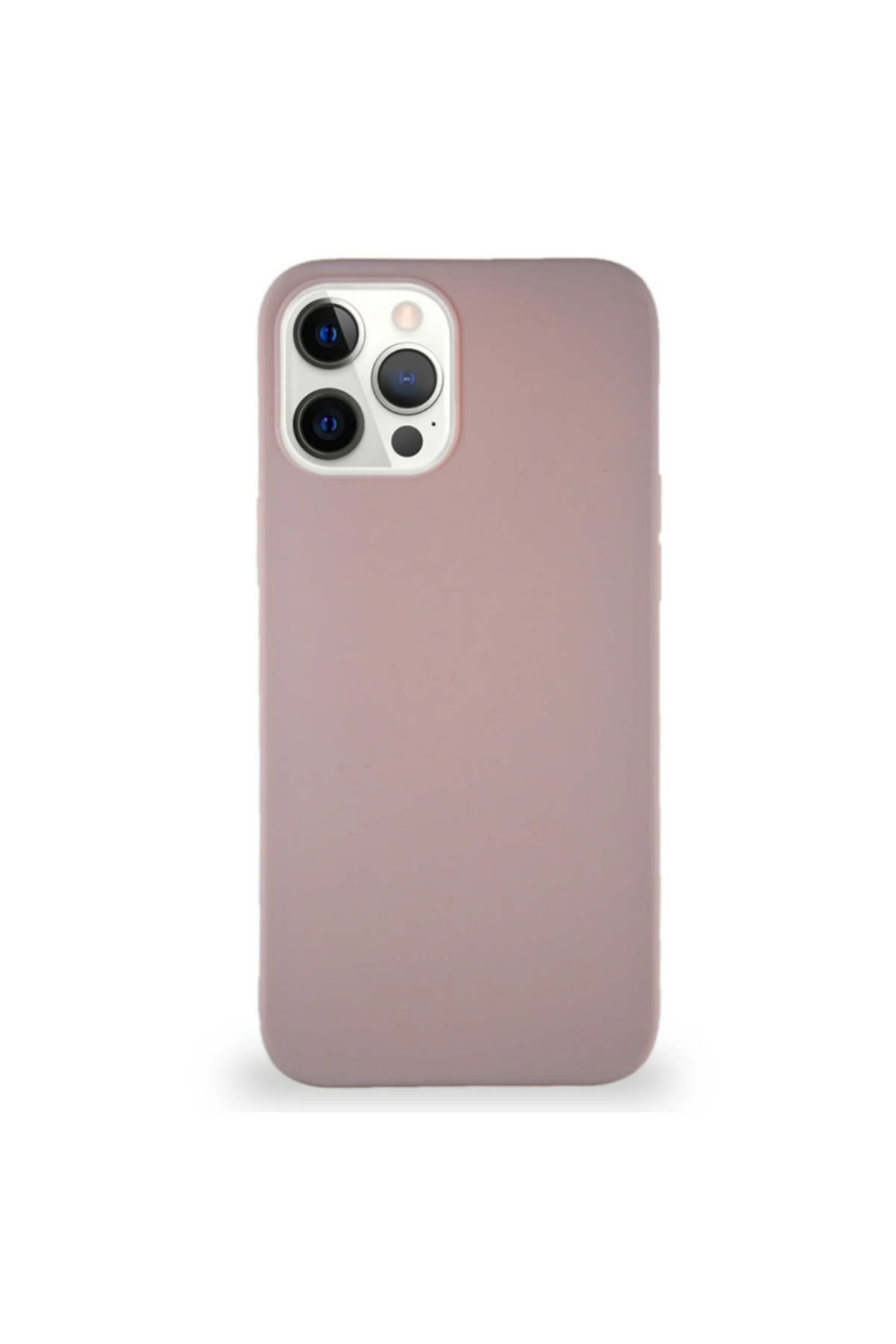 Apple iPhone 12 Pro Soft Premier Renkli Silikon Kapak - Pudra