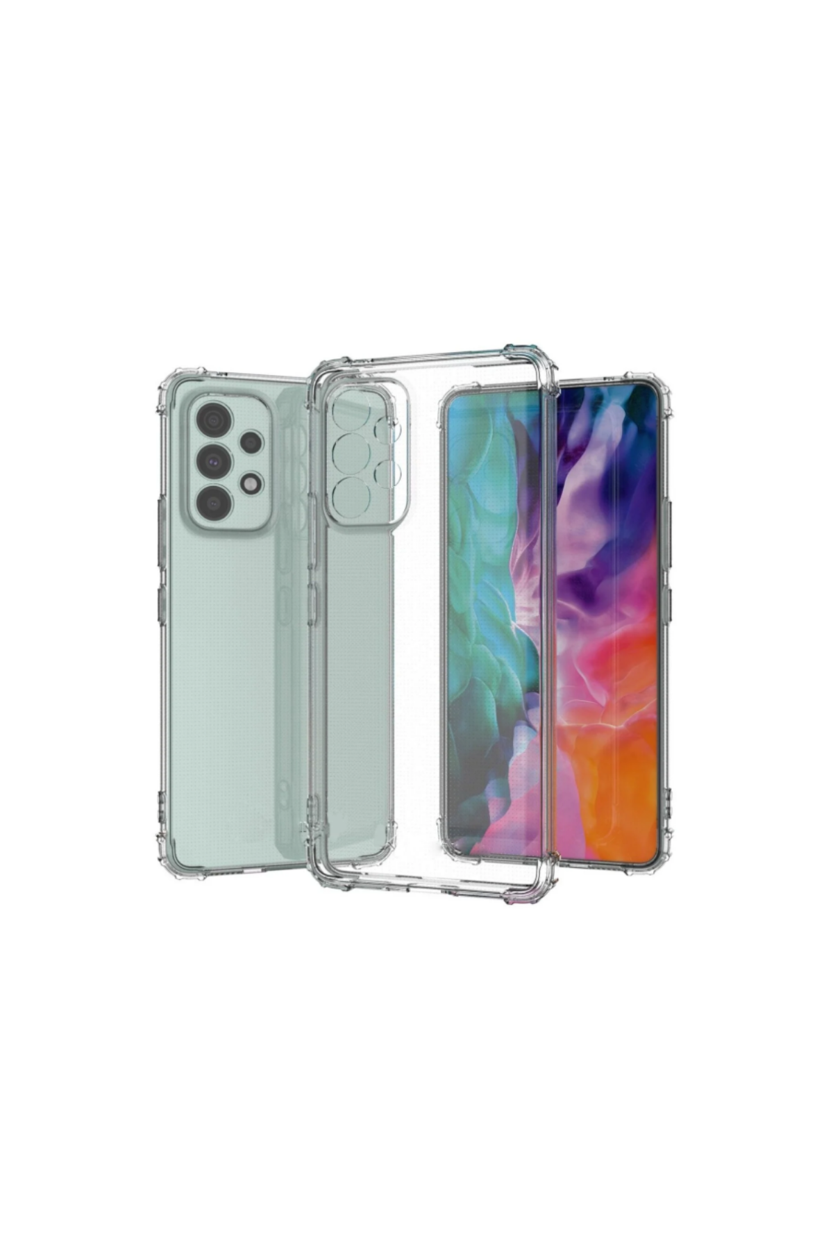 Samsung Galaxy A73 5G ile Uyumlu Kapak Kamera Korumalı Antişok Airbag Köşe Korumalı Silikon Şeffaf Kılıf