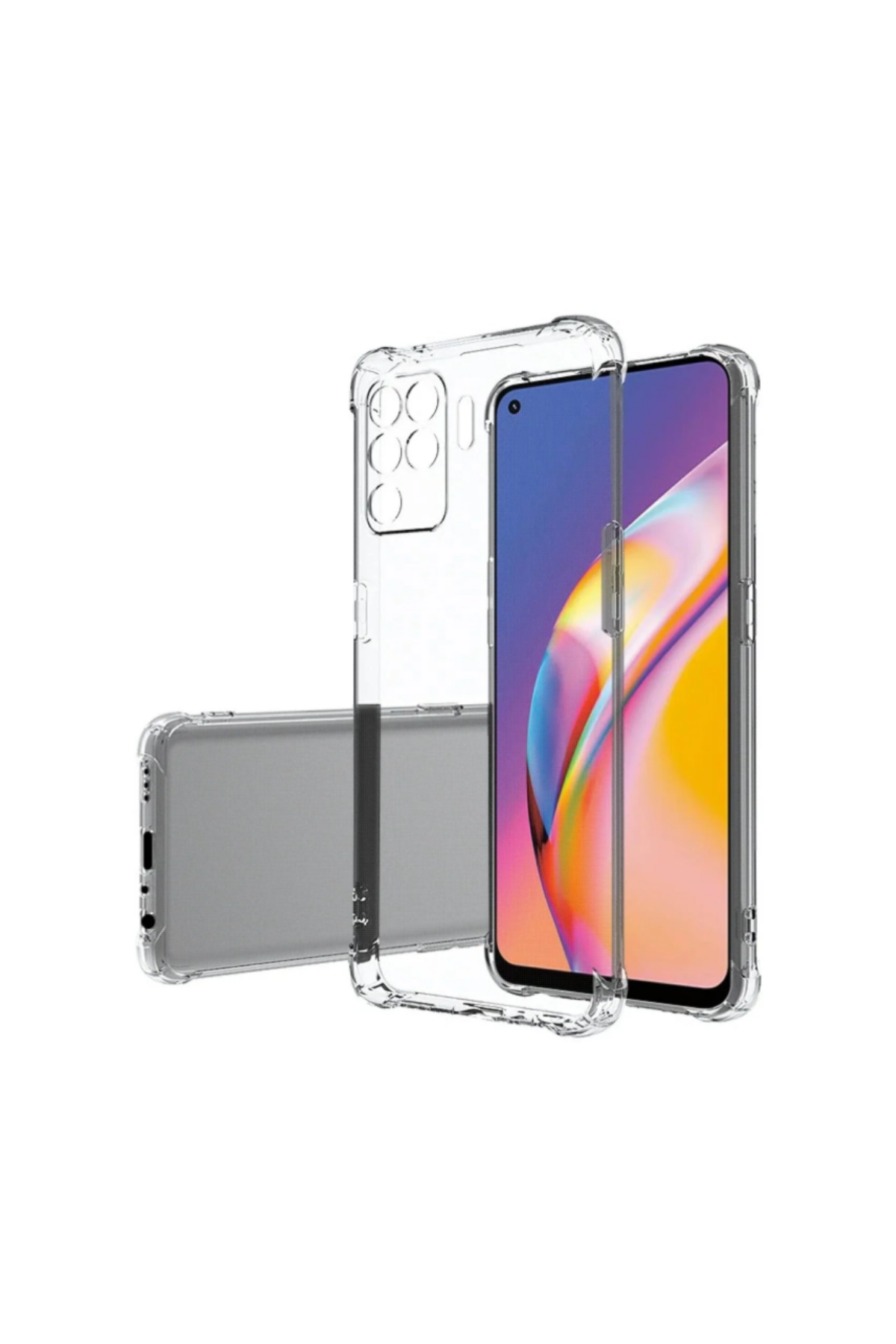 Oppo Reno 5 Lite Kapak Köşe Korumalı AirBag Antishock Şeffaf Silikon Kılıf