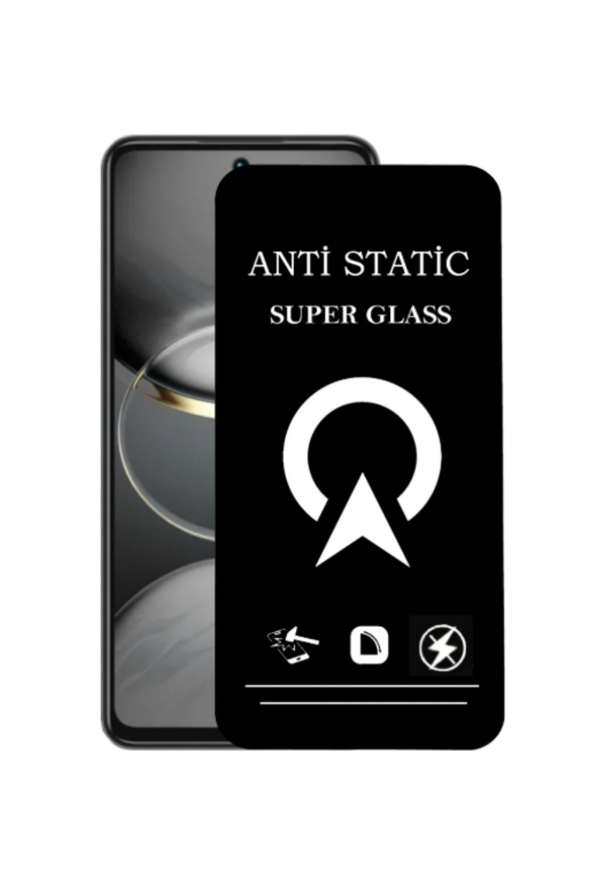 Tecno Spark 30 ile Uyumlu Tam Kaplayan Anti Statik Çizilmez Safir Ekran Koruyucu Cam