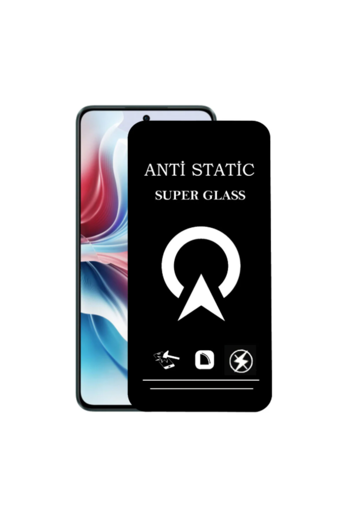 Oppo Reno 11F ile Uyumlu Tam Kaplayan Anti Statik Çizilmez Safir Ekran Koruyucu Cam