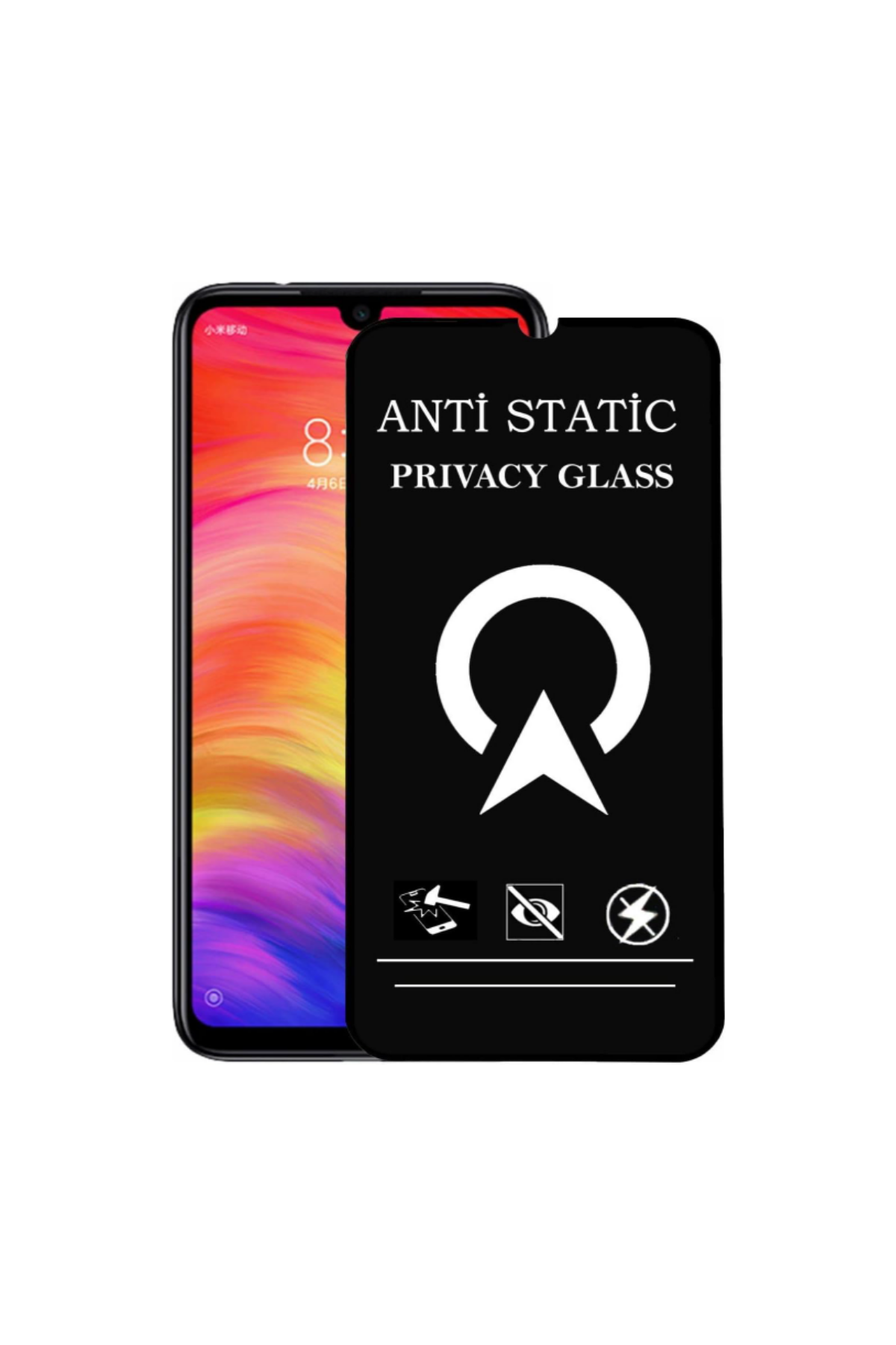 Xiaomi Redmi Note 7 Pro ile uyumlu Tam Kaplayan Anti Statik Görünmez Safir Ekran Koruyucu Hayalet Cam