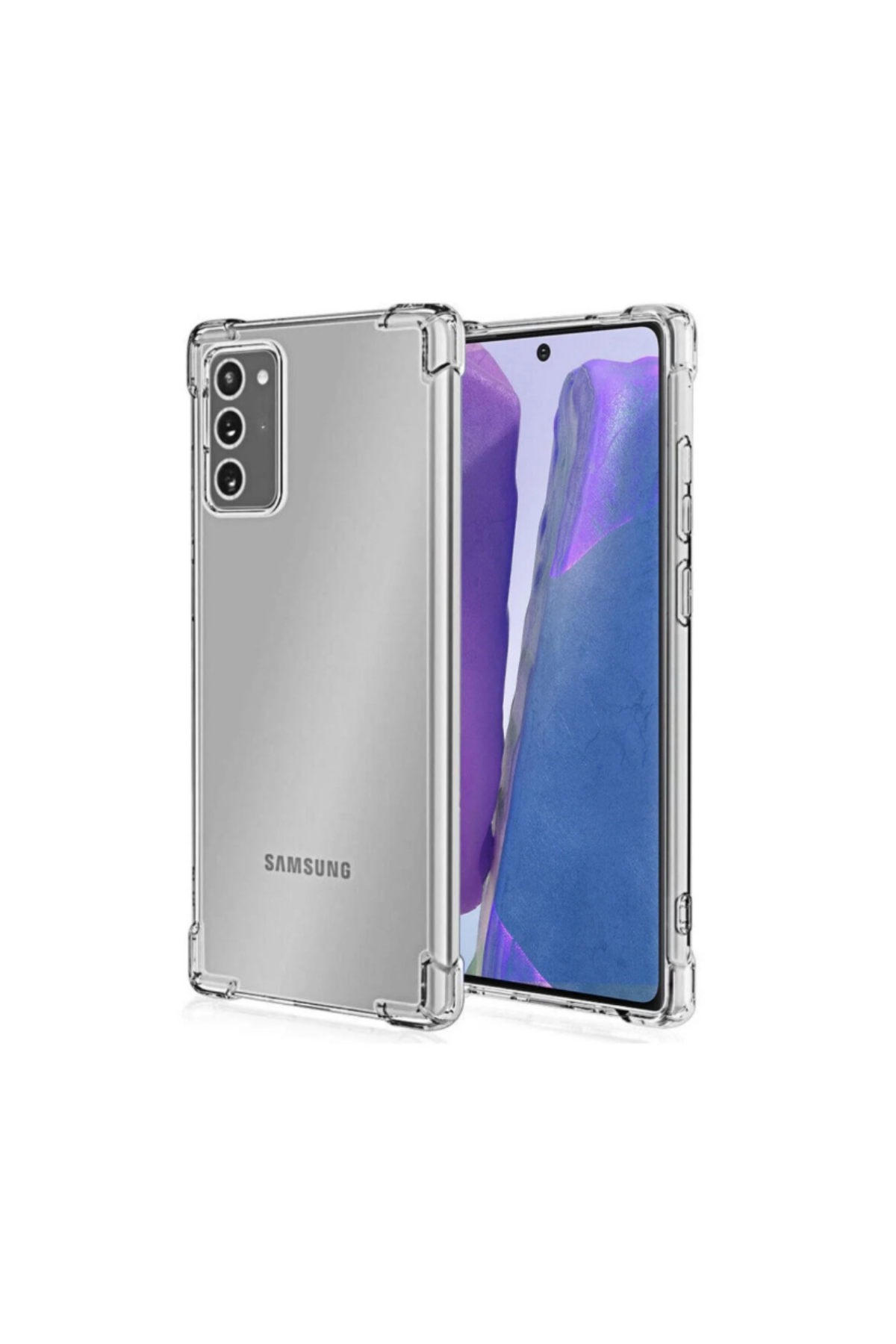 Samsung Galaxy Note 20 ile Uyumlu Kapak Kamera Korumalı Antişok Airbag Köşe Korumalı Silikon Şeffaf Kılıf