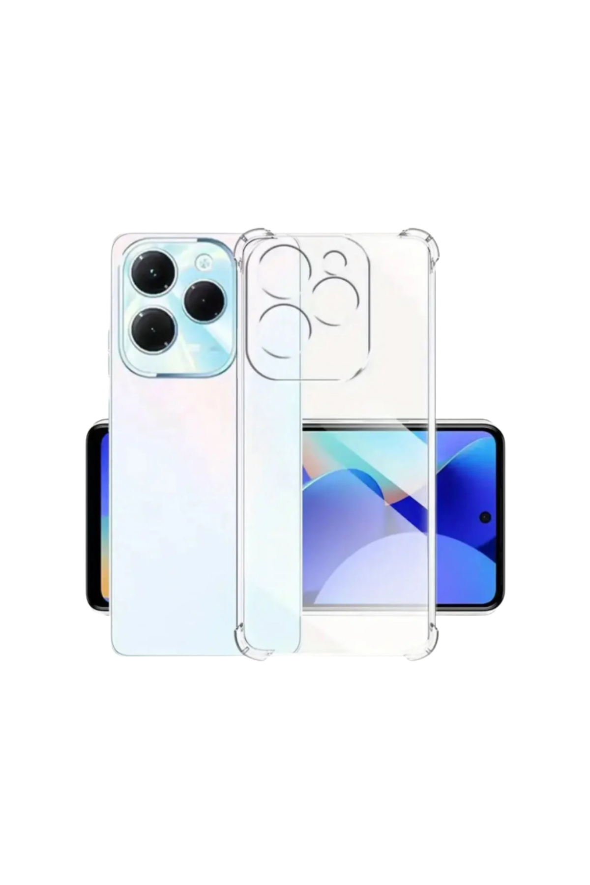 İnfinix Hot 40 Pro Kamera Korumalı Airbag Antishock Köşe Korumalı Şeffaf Silikon Kılıf