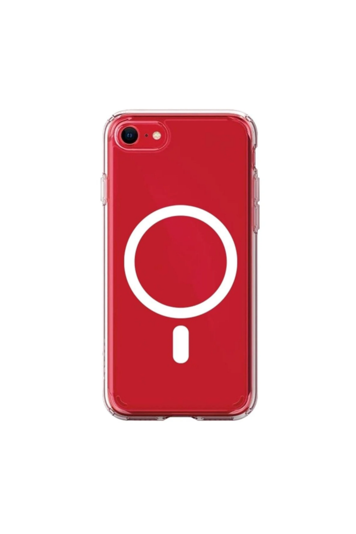 Apple iPhone SE 3 ile Uyumlu Magsafe Kablosuz Şarj Destekli Şeffaf Silikon Kapak