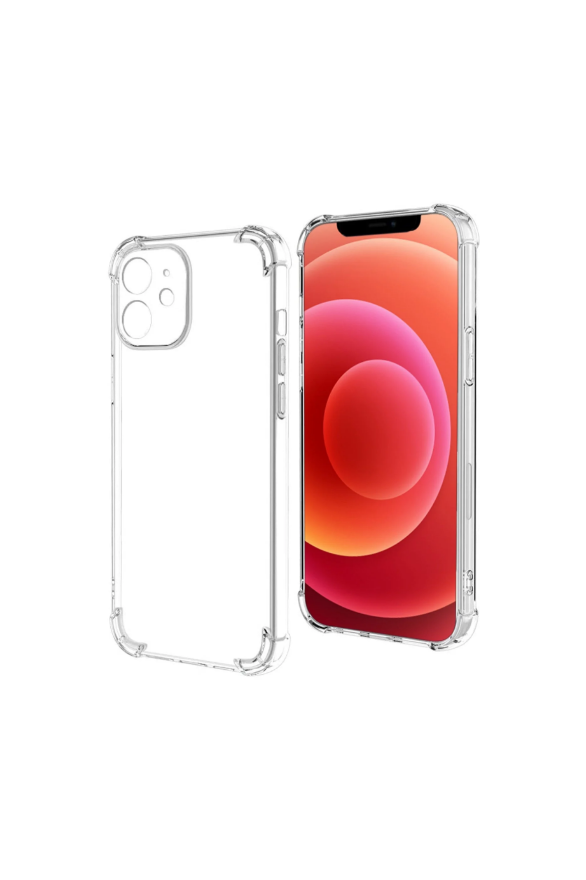 Apple iPhone 12 Mini Kapak Kamera Korumalı Şeffaf Airbag Antishock Silikon Kılıf Şeffaf