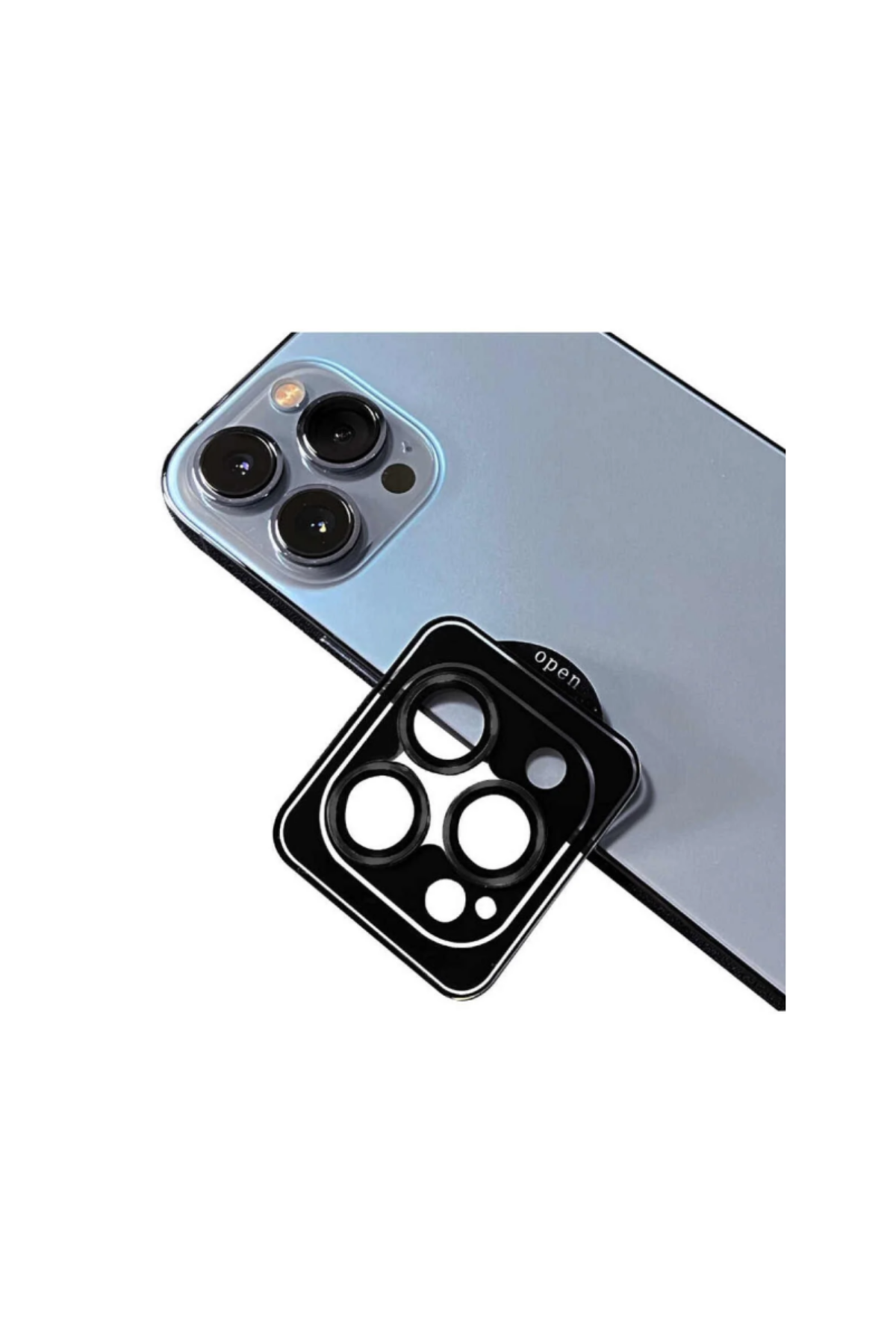 Apple iPhone 13 Pro  Safir Temperli Cam Kamera Lens Koruyucu - Siyah