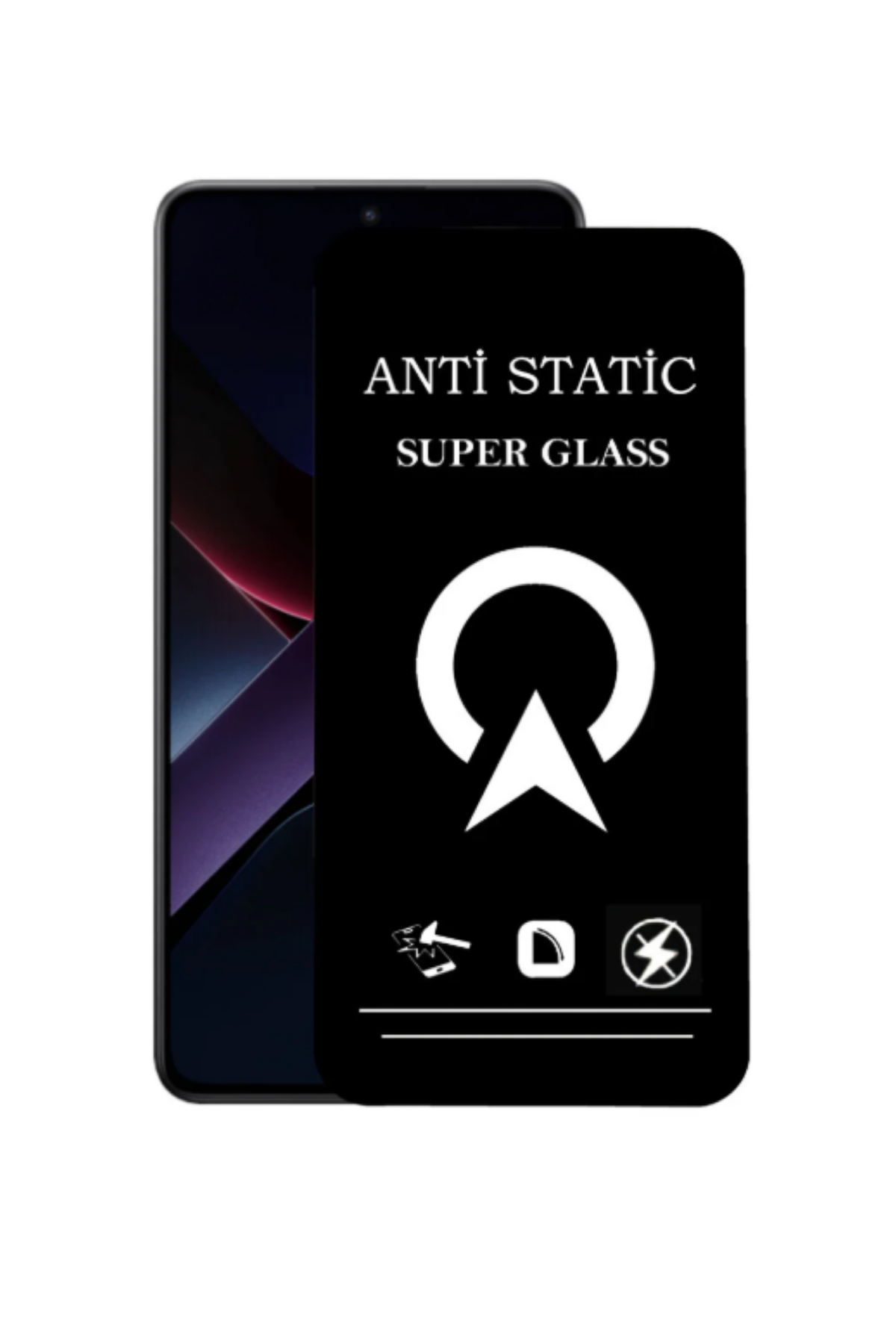 Xiaomi Poco X7 Pro ile Uyumlu Tam Kaplayan Anti Statik Çizilmez Safir Ekran Koruyucu Cam