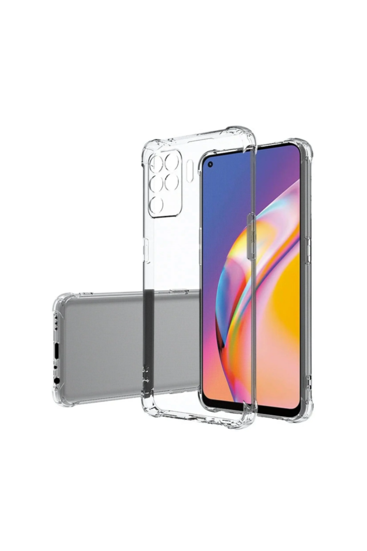 Oppo A94 Kapak Köşe Korumalı AirBag Antishock Şeffaf Silikon Kılıf