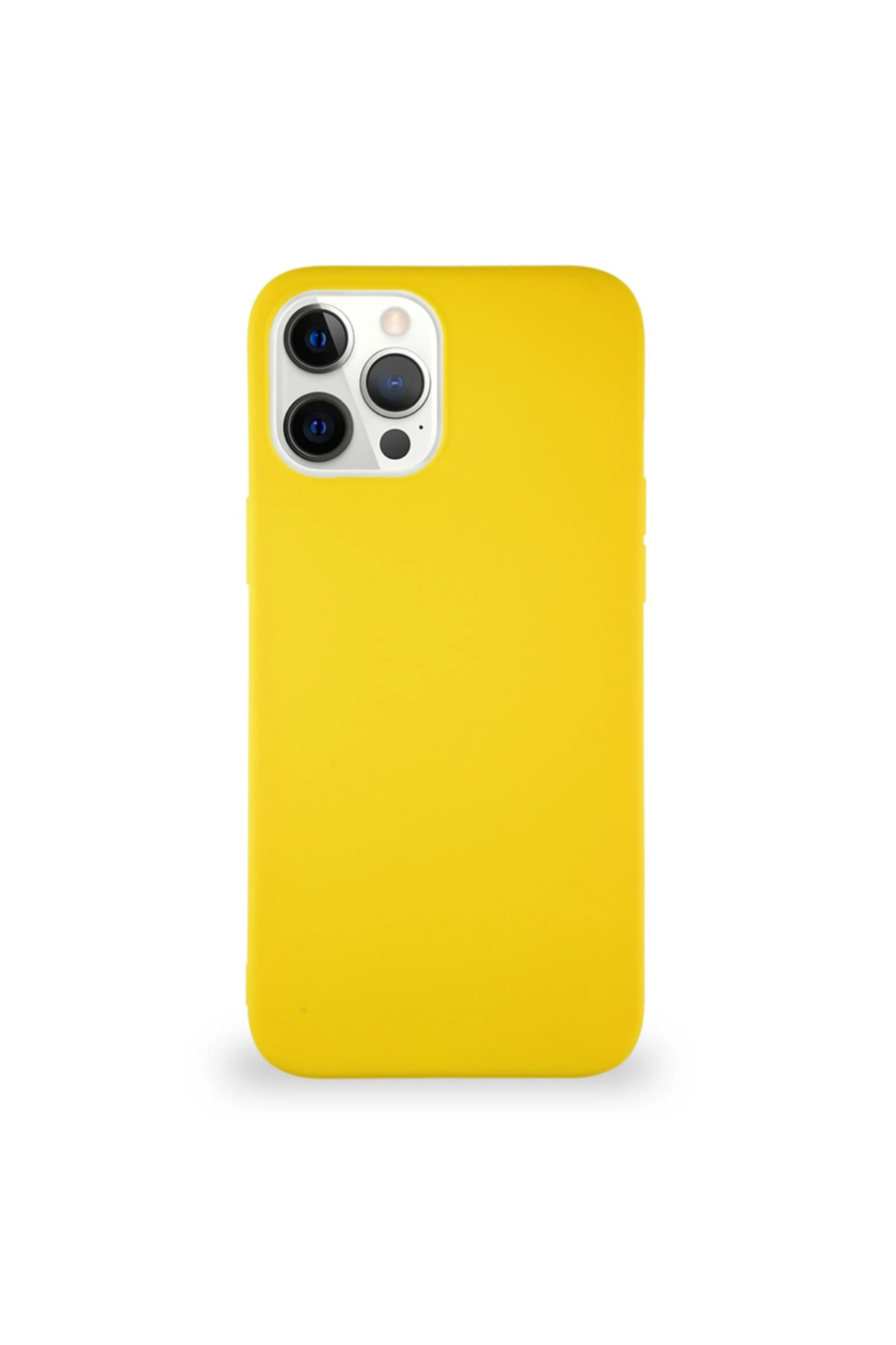 Apple iPhone 12 Pro Max Soft Premier Renkli Silikon Kapak - Sarı