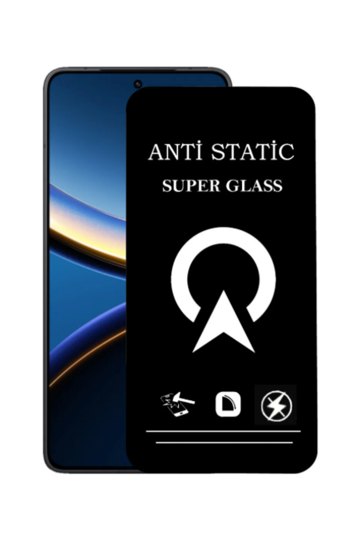 Xiaomi Poco F7 Pro ile Uyumlu Tam Kaplayan Anti Statik Çizilmez Safir Ekran Koruyucu Cam