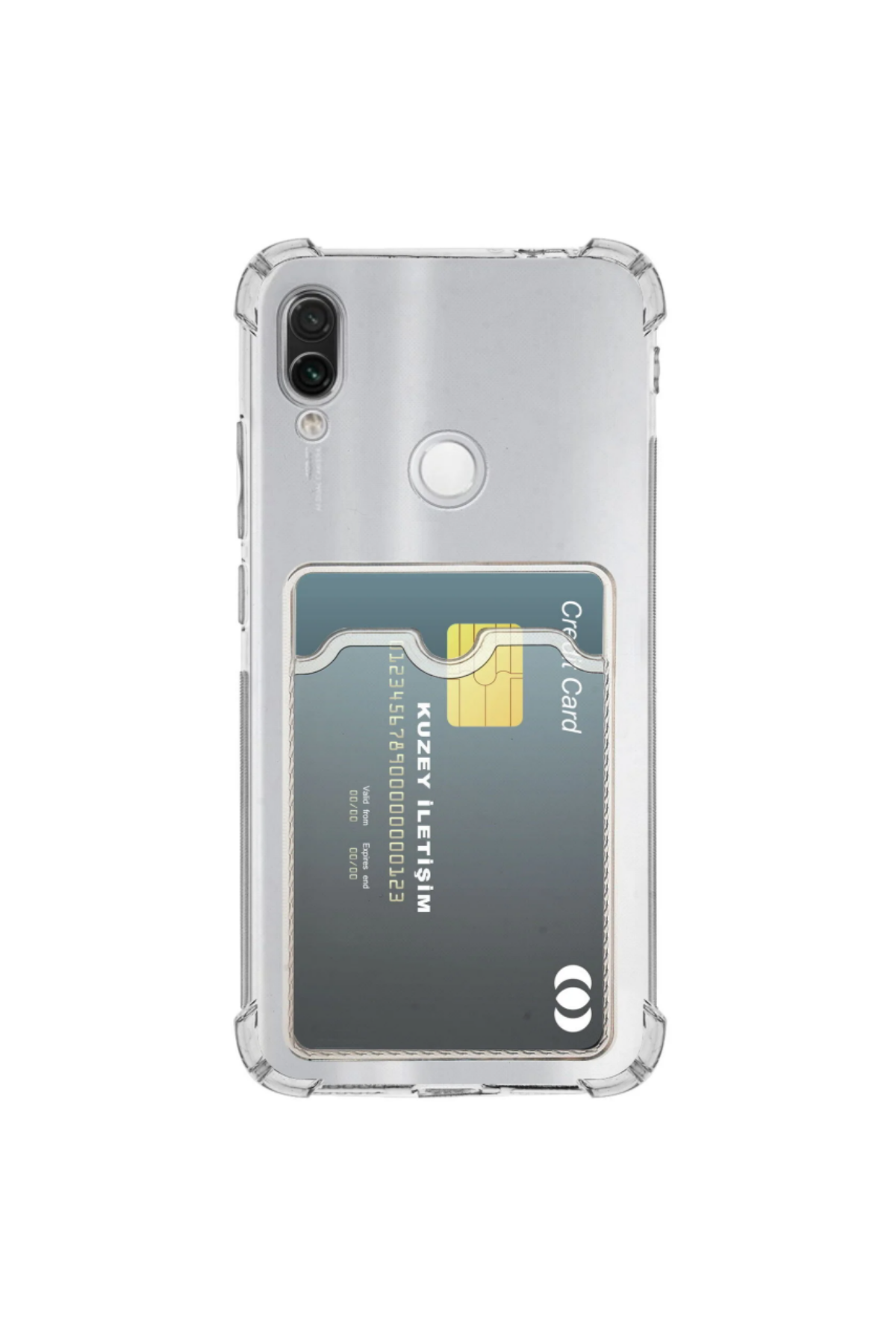 Xiaomi Redmi Note 7 Pro Uyumlu Kapak Kamera Korumalı Kartlıklı Darbe Emici Özellikli Şeffaf