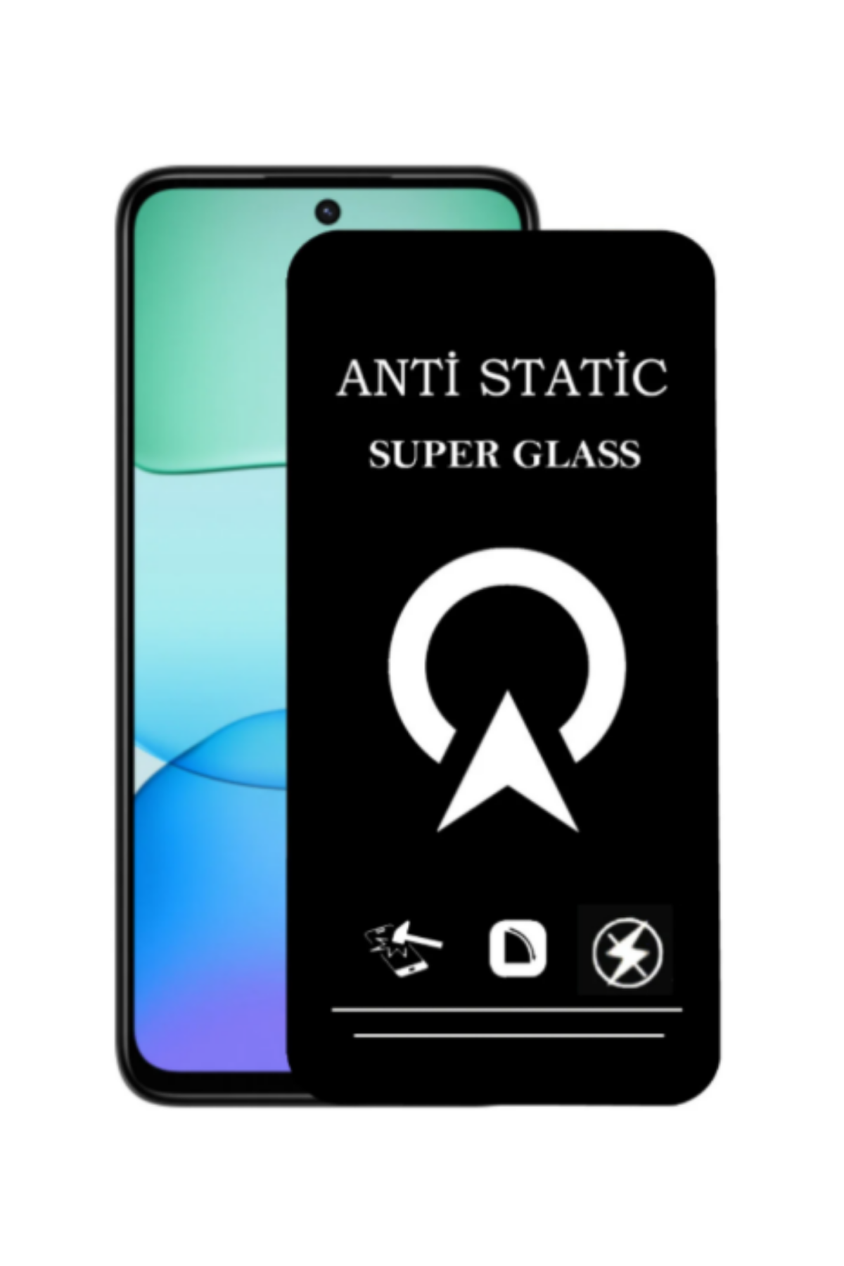 Xiaomi Redmi 13 ile Uyumlu Tam Kaplayan Anti Statik Çizilmez Safir Ekran Koruyucu Cam