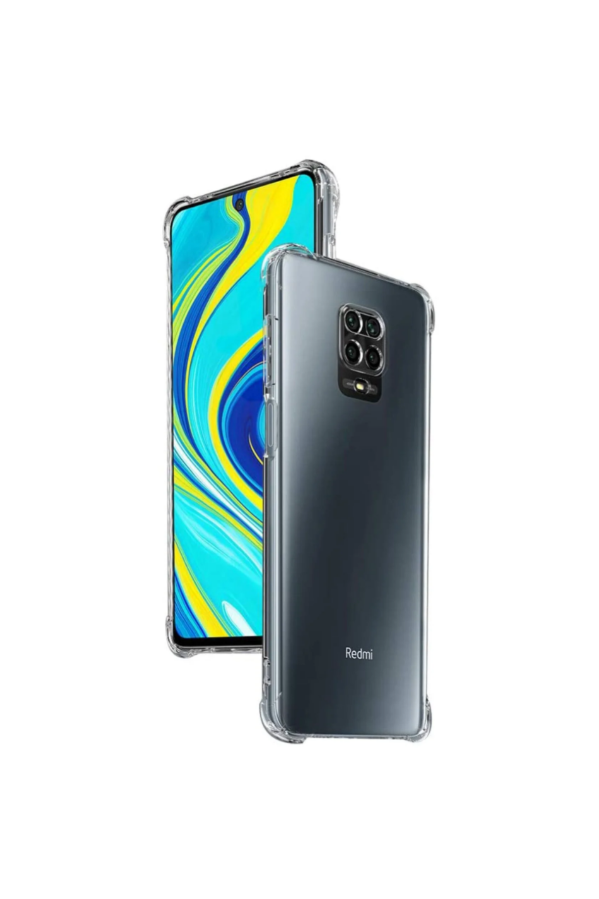 Xiaomi Redmi Note 9s ile Uyumlu Kapak Kamera Korumalı Antişok Airbag Köşe Korumalı Silikon Şeffaf Kılıf