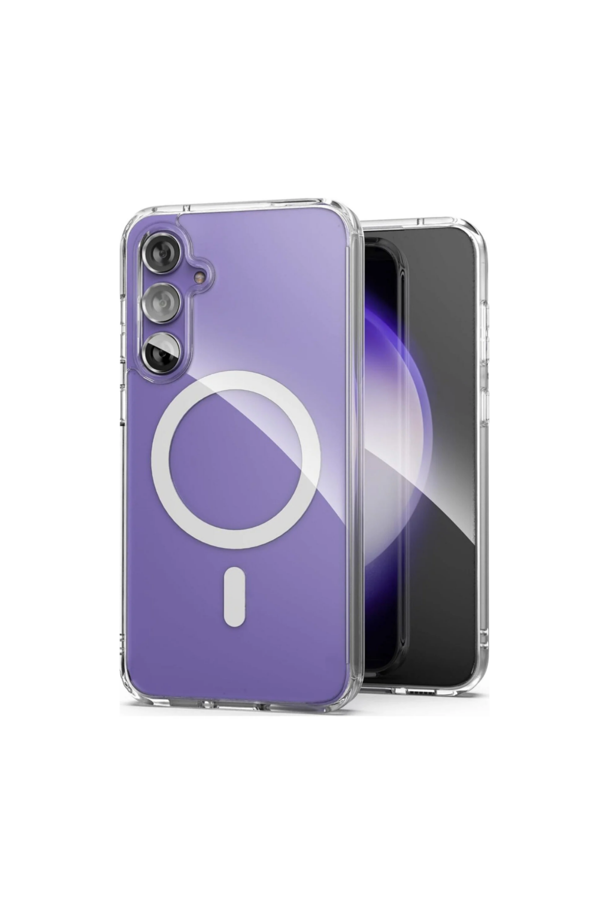 Samsung Galaxy S23 FE ile Uyumlu Magsafe Kablosuz Şarj Destekli Şeffaf Silikon Kapak