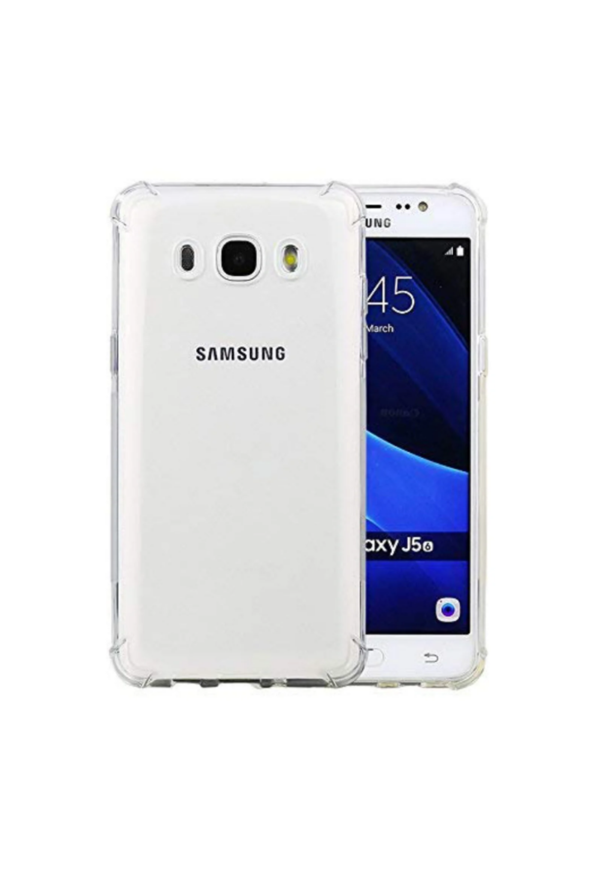 Samsung Galaxy J5 Kapak Airbag Antishock Köşe Korumalı Şeffaf Silikon Kılıf