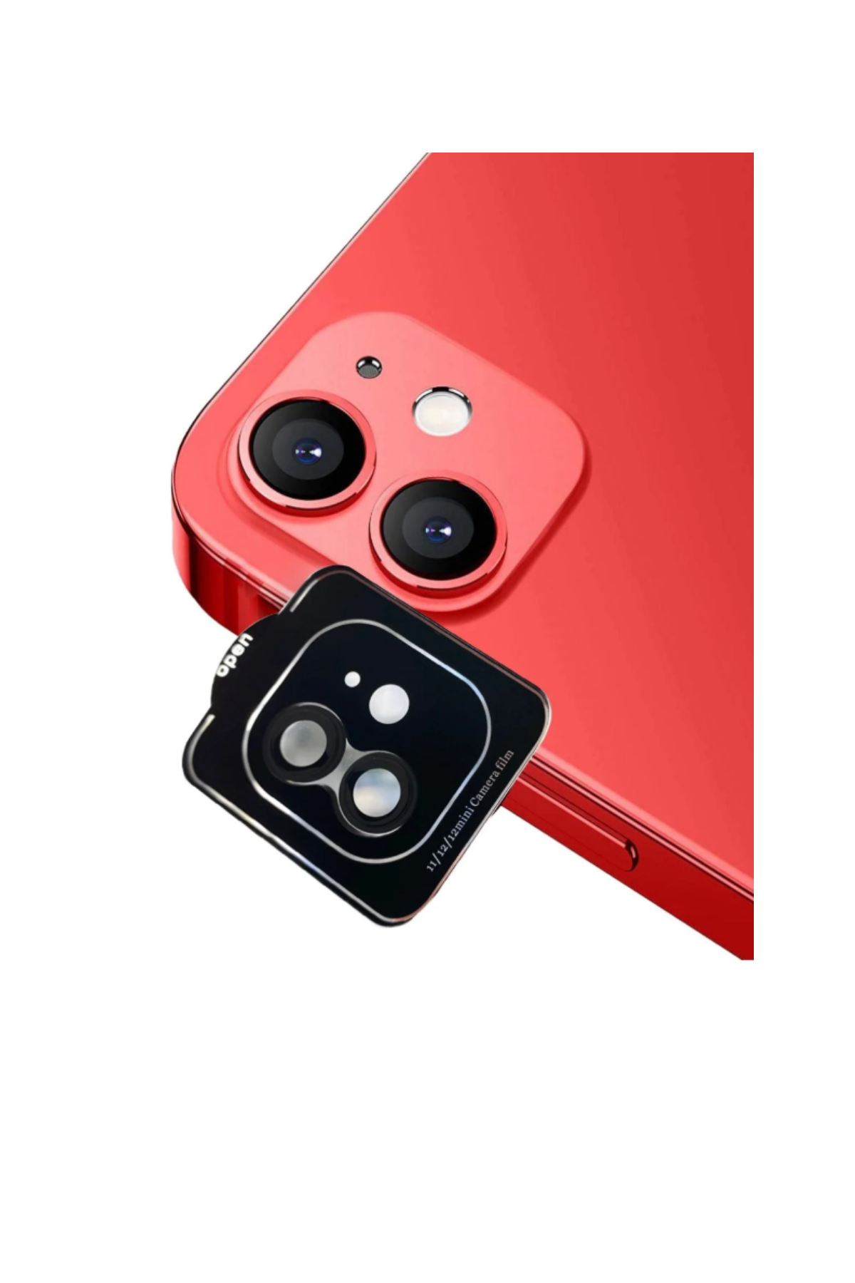 Apple iPhone 12 Safir Temperli Cam Kamera Lens Koruyucu - Siyah