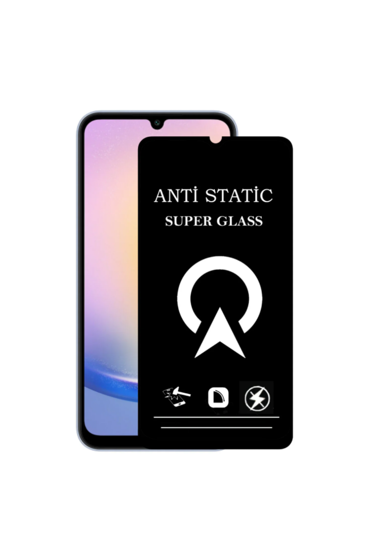 Samsung Galaxy A25 5G ile Uyumlu Tam Kaplayan Anti Statik Çizilmez Safir Ekran Koruyucu Cam