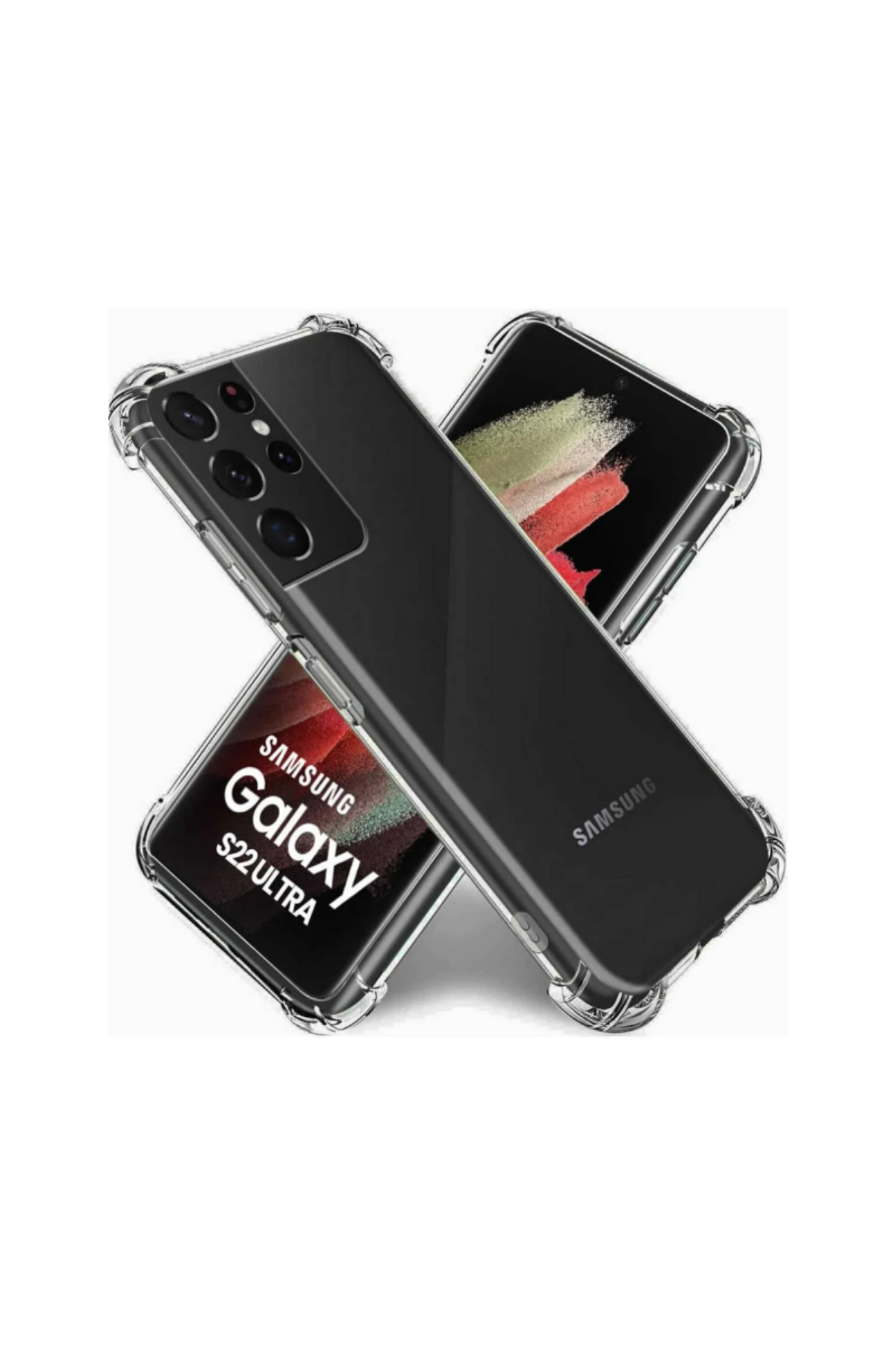 Samsung Galaxy S22 Ultra Kapak Köşe Korumalı AirBag Antishock Şeffaf Silikon Kılıf