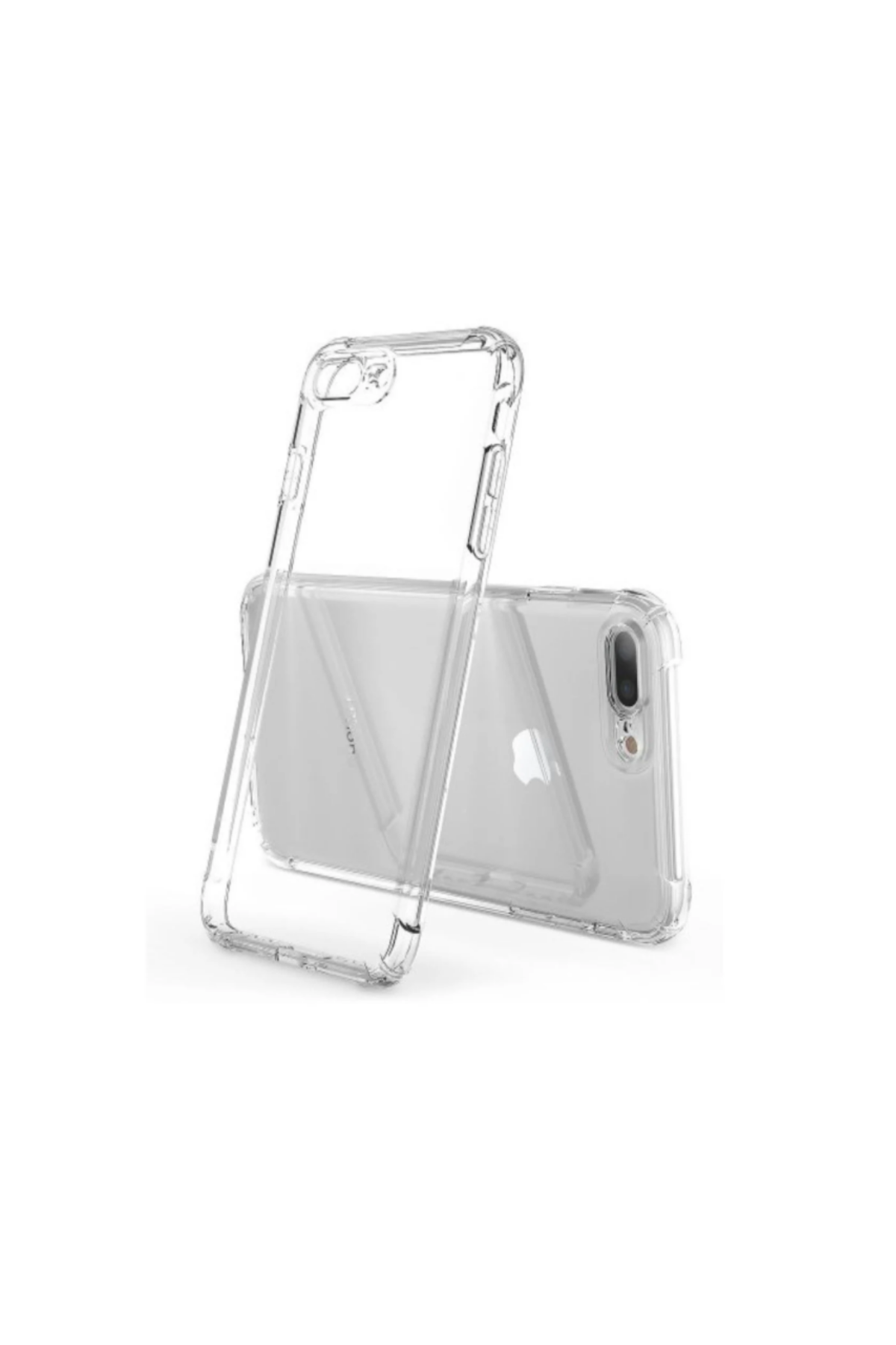 Apple iPhone 8 Plus ile Uyumlu Kapak Kamera Korumalı Antişok Airbag Köşe Korumalı Silikon Şeffaf Kılıf