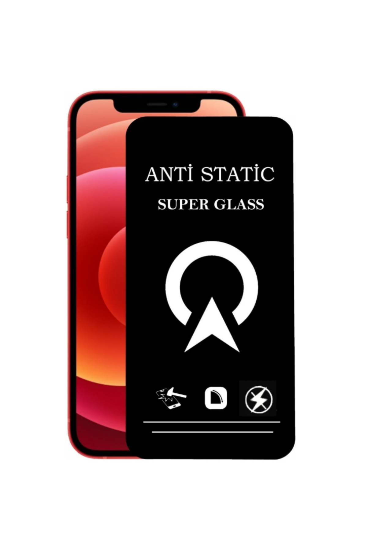 Apple iPhone 12 Mini Tam Kaplayan Anti Statik Çizilmez Safir Ekran Koruyucu Cam