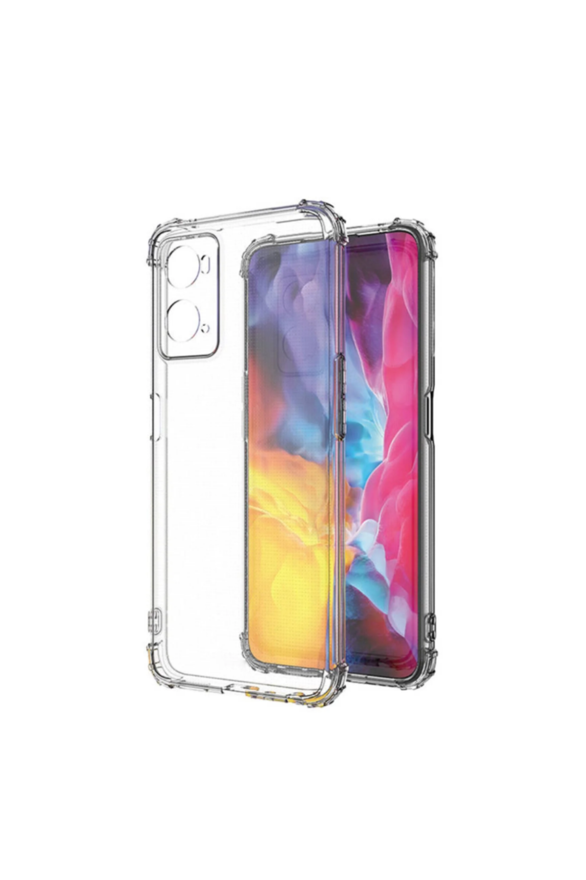 Oppo A96 Kapak Köşe Korumalı AirBag Antishock Şeffaf Silikon Kılıf