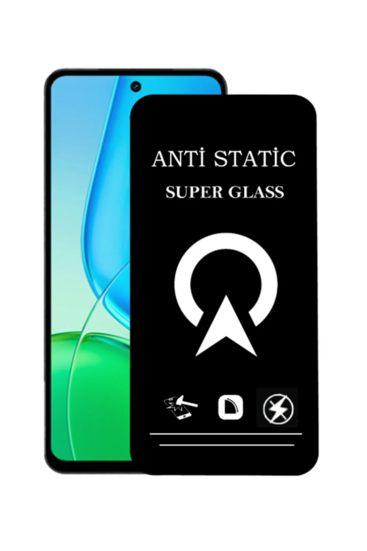 Vivo Y29 ile Uyumlu Tam Kaplayan Anti Statik Çizilmez Safir Ekran Koruyucu Cam