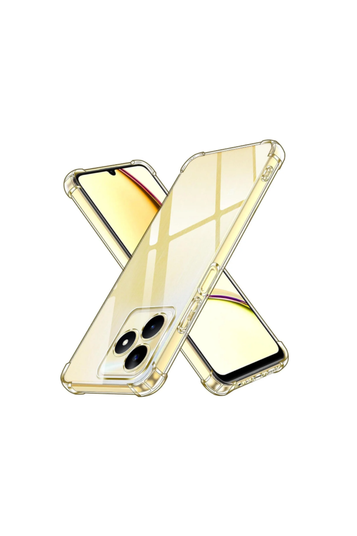 Huawei Realme C63 ile Uyumlu Kamera Korumalı Airbag Antishock Köşe Korumalı Şeffaf Silikon Kılıf