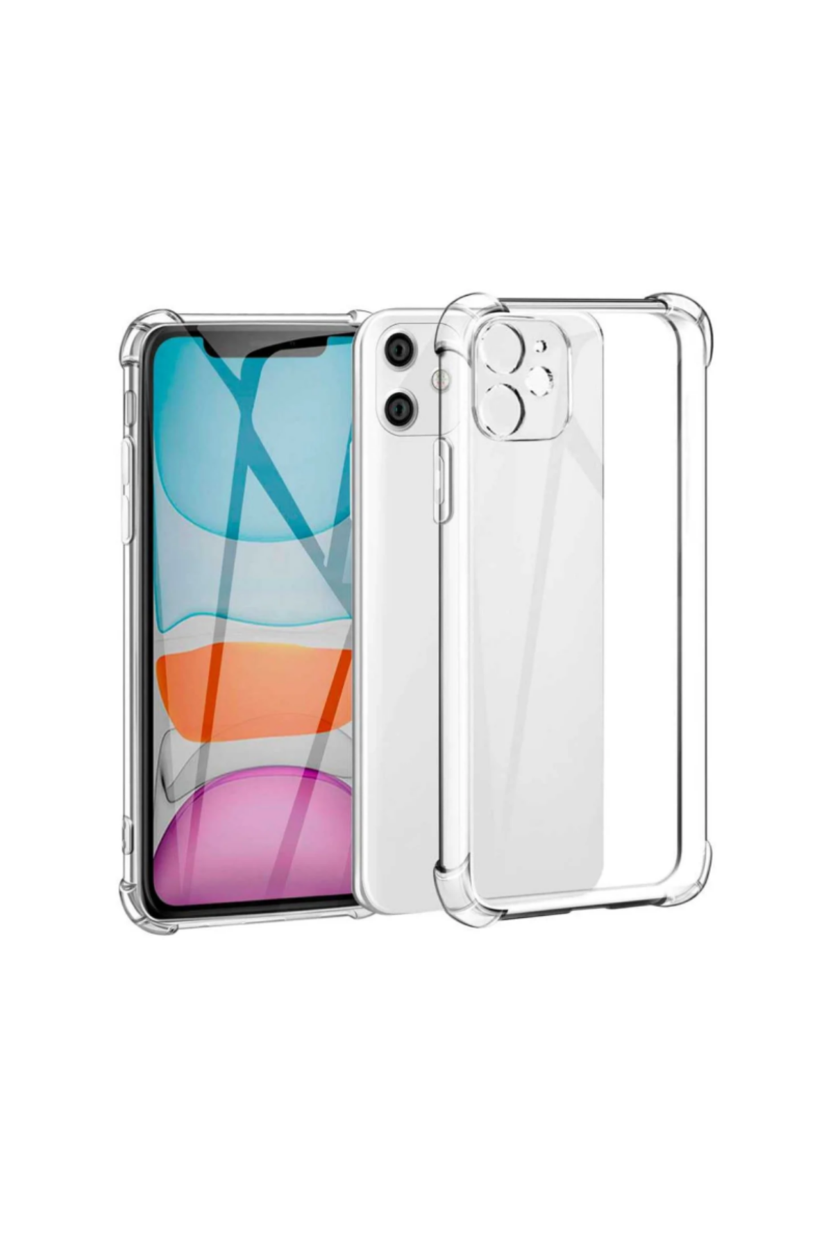 Apple iPhone 11 ile Uyumlu Kapak Kamera Korumalı Antişok Airbag Köşe Korumalı Silikon Şeffaf Kılıf