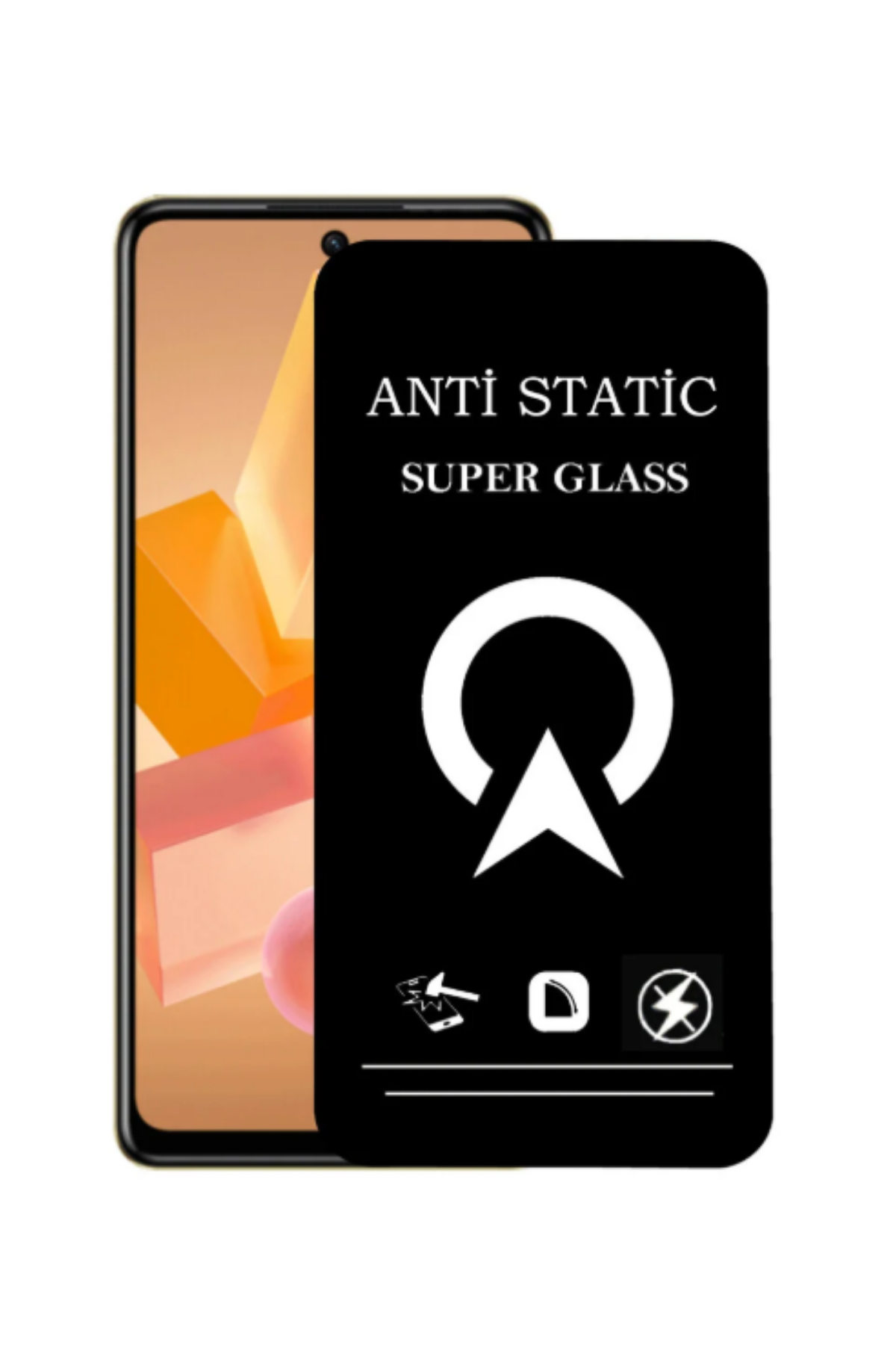 İnfinix Hot 40 Pro ile Uyumlu Tam Kaplayan Anti Statik Çizilmez Safir Ekran Koruyucu Cam