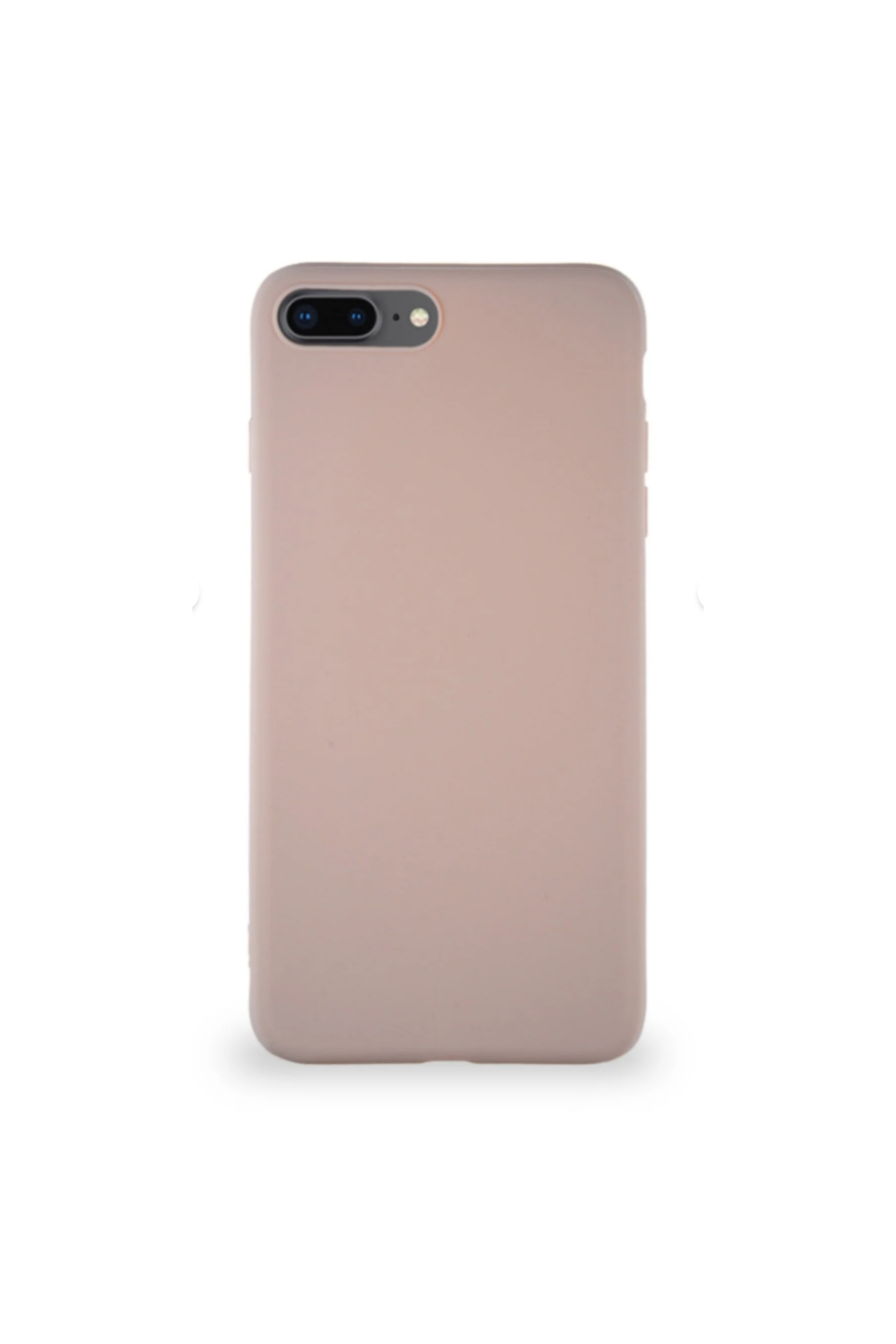 Apple iPhone 8 Plus Soft Premier Renkli Silikon Kapak - Pudra