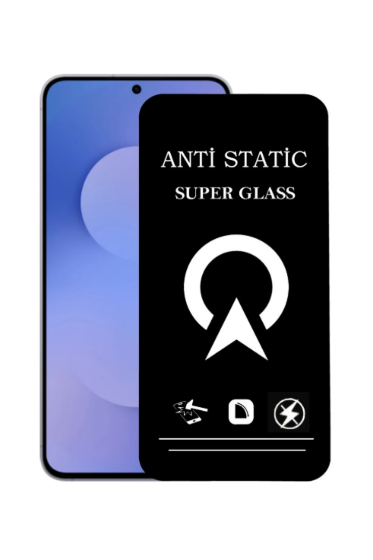 Samsung Galaxy S25 FE ile Uyumlu Tam Kaplayan Anti Statik Çizilmez Safir Ekran Koruyucu Cam