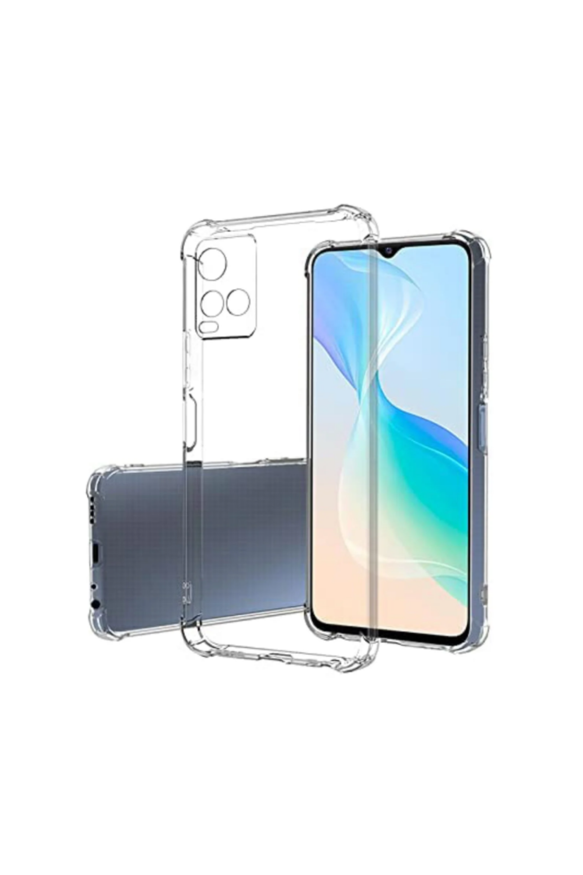 Vivo Y21A Kapak Kamera Korumalı Airbag Antishock Köşe Korumalı Şeffaf Silikon Kılıf