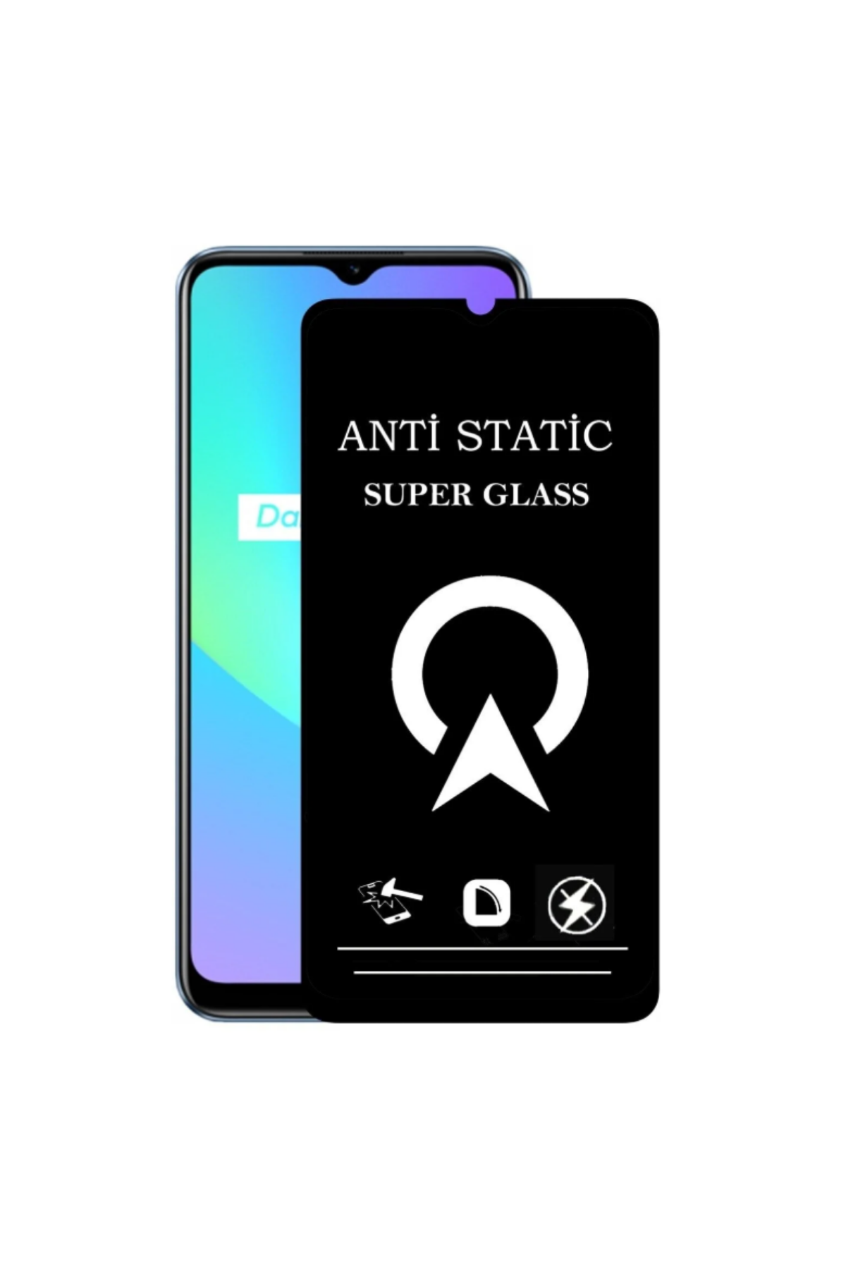 Realme C21 Tam Kaplayan Anti Statik Çizilmez Safir Ekran Koruyucu Cam