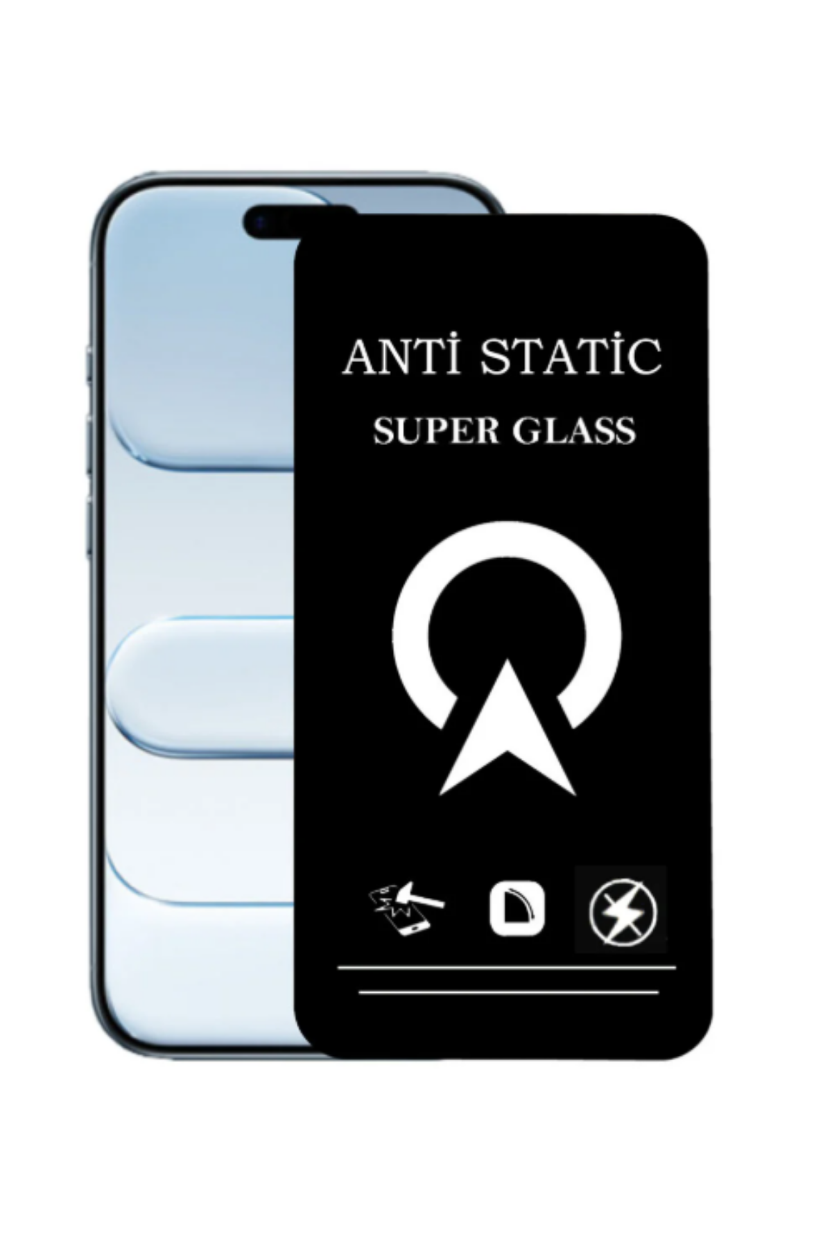 Apple iPhone 17 Air ile Uyumlu Tam Kaplayan Anti Statik Çizilmez Safir Ekran Koruyucu Cam