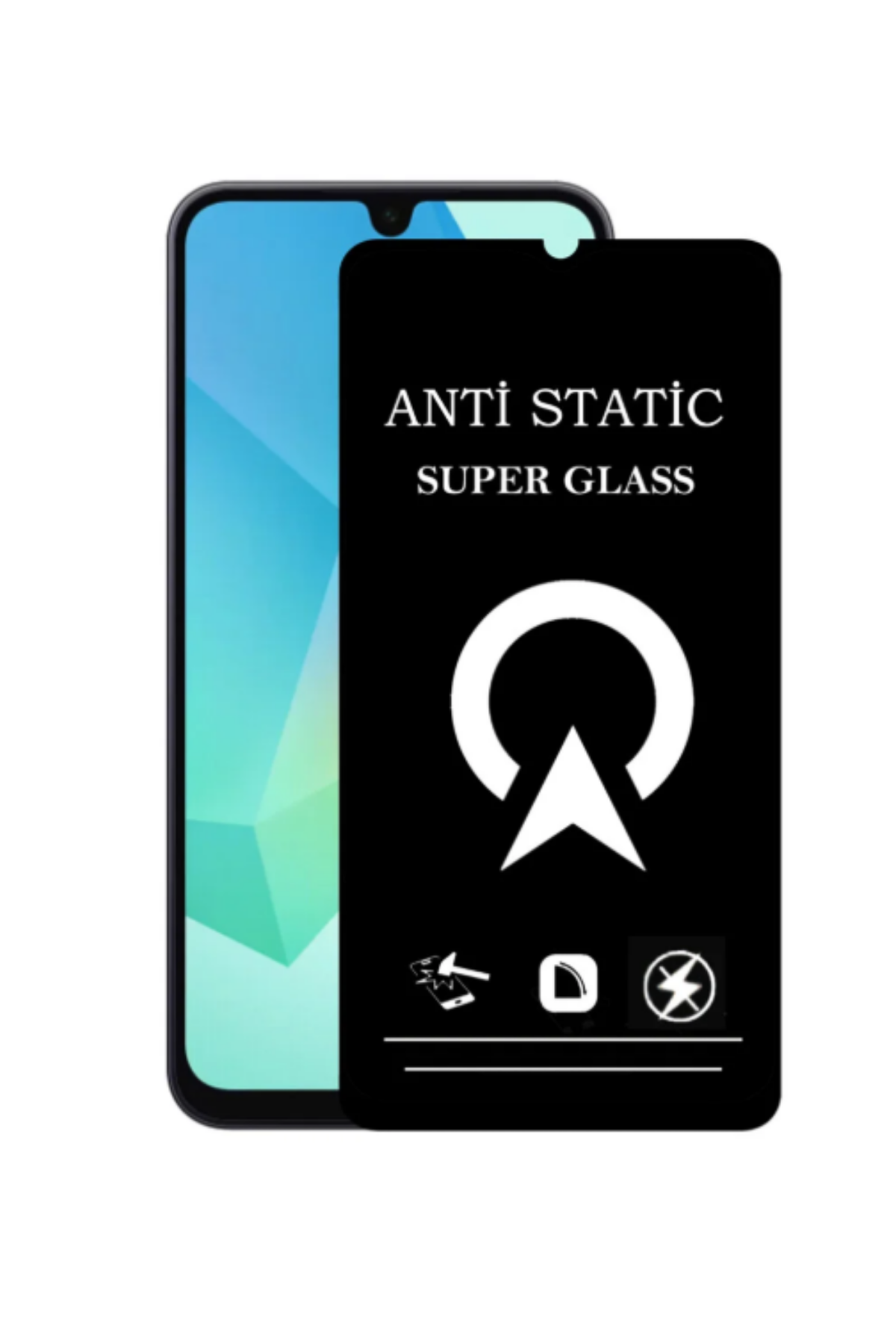 Samsung Galaxy A16 ile Uyumlu Tam Kaplayan Anti Statik Çizilmez Safir Ekran Koruyucu Cam