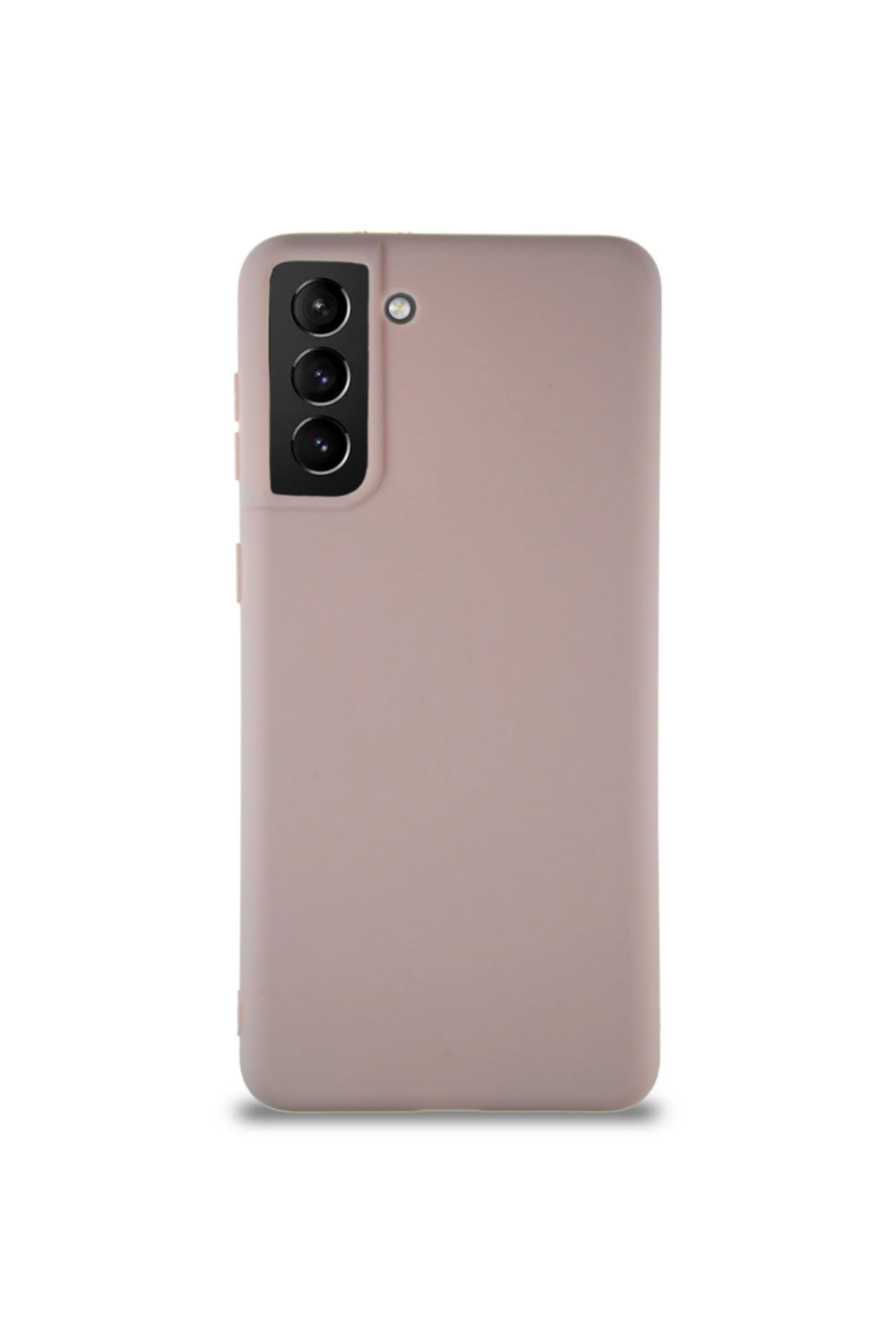 Samsung Galaxy S21 Soft Premier Renkli Silikon Kapak - Pudra