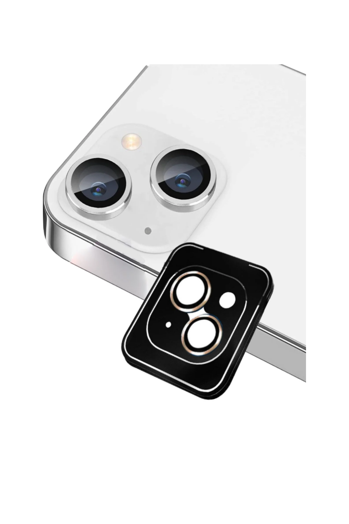 Apple iPhone 13 Mini Safir Temperli Cam Kamera Lens Koruyucu - Gold