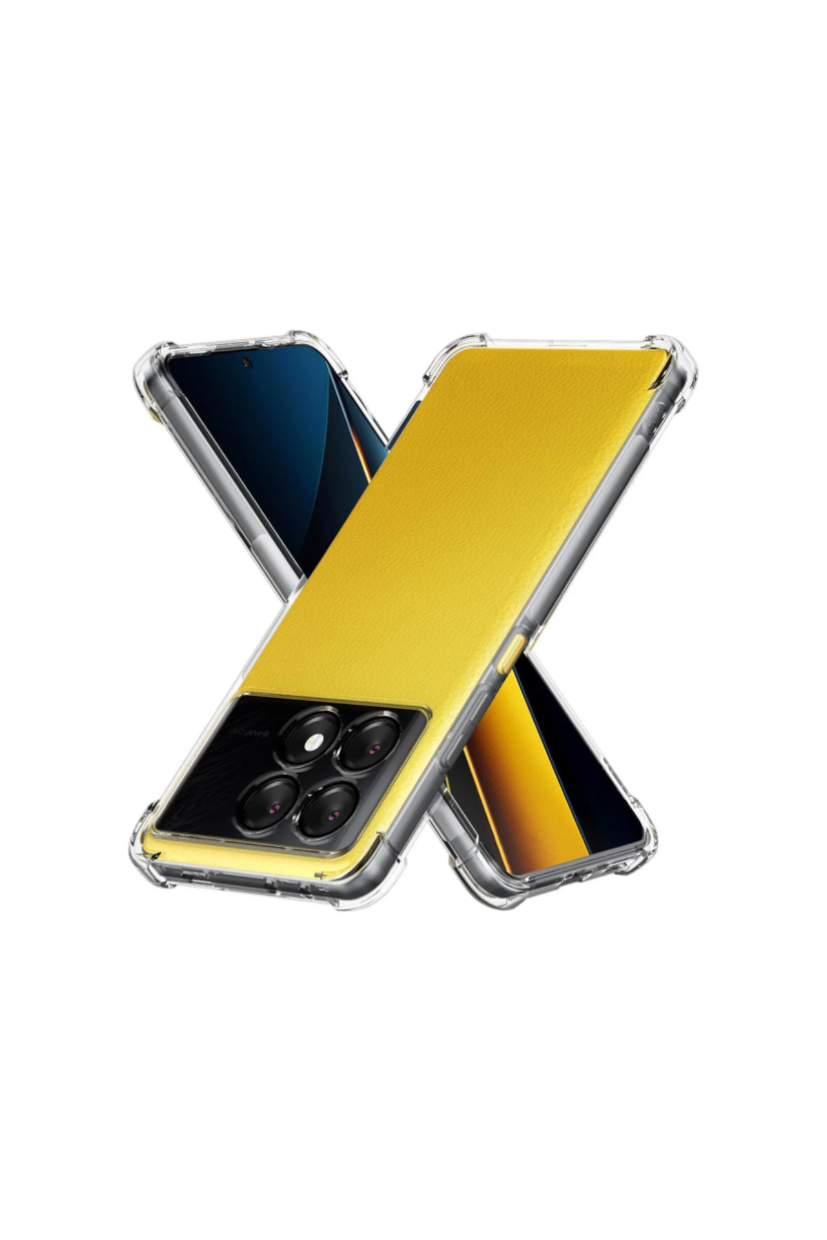 Xiaomi Poco X6 Pro ile Uyumlu Kamera Korumalı Airbag Antishock Köşe Korumalı Şeffaf Silikon Kılıf