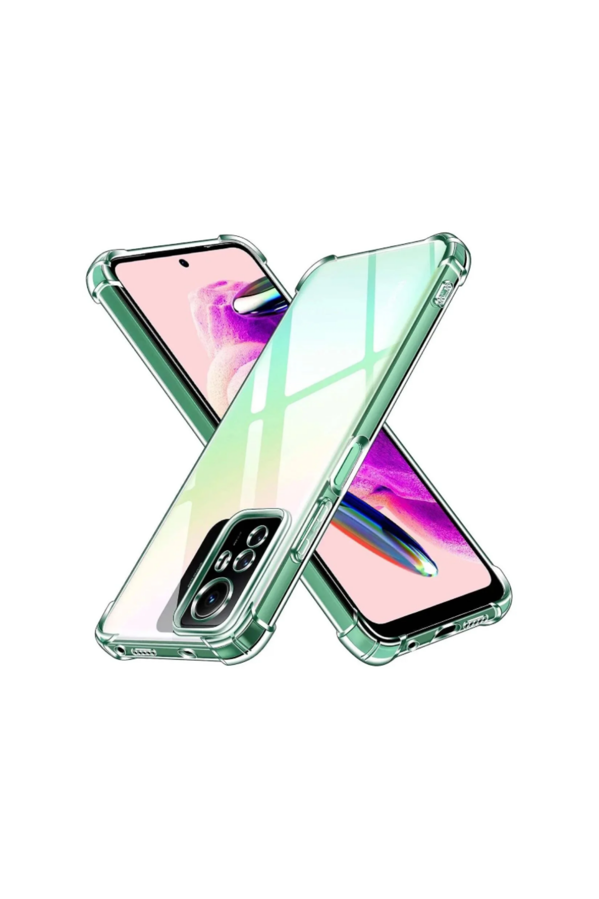 Xiaomi Redmi Note 12S Kapak Kamera Korumalı Airbag Antishock Köşe Korumalı Şeffaf Silikon Kılıf