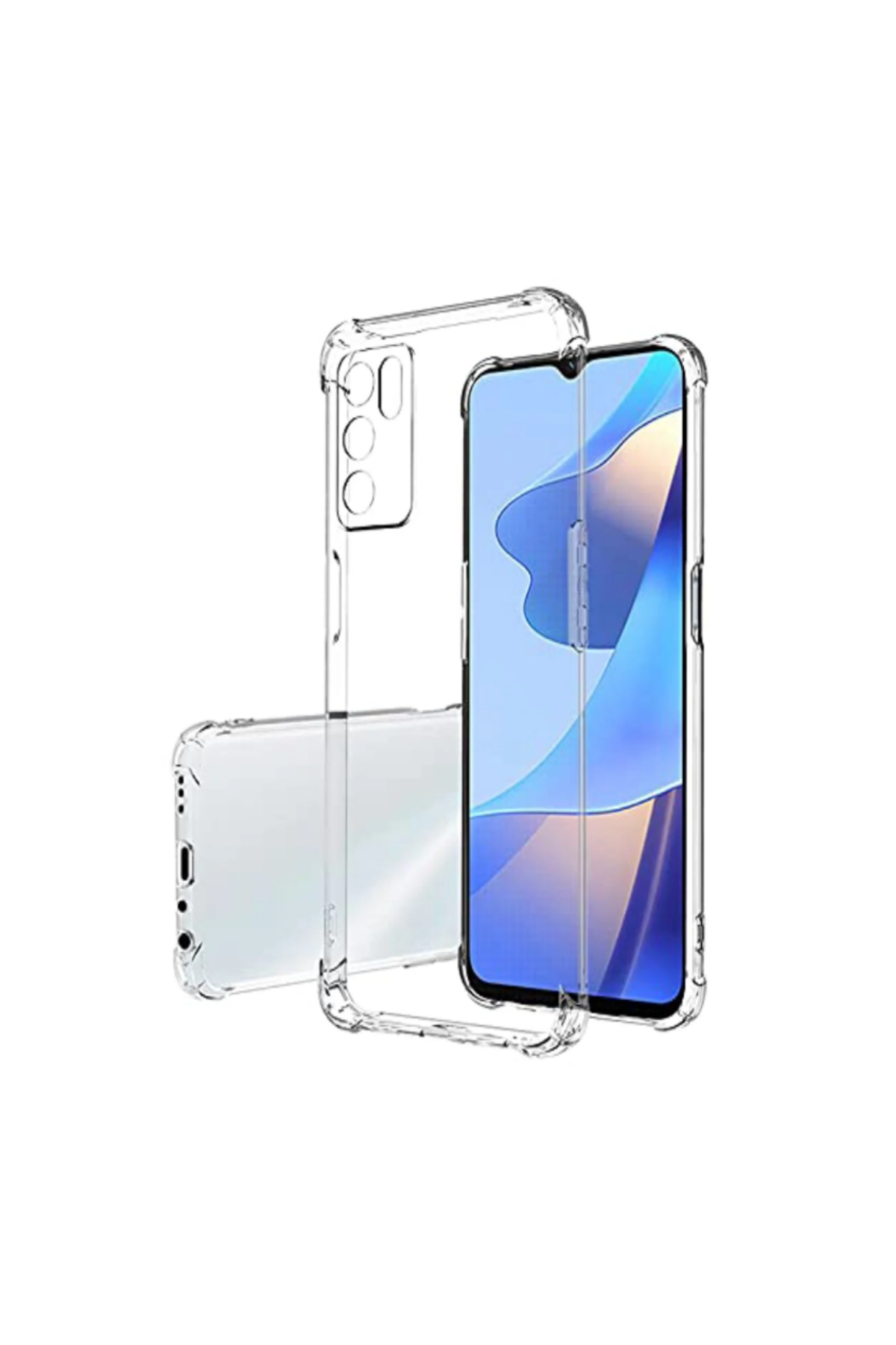 Oppo A16 Kapak Köşe Korumalı AirBag Antishock Şeffaf Silikon Kılıf