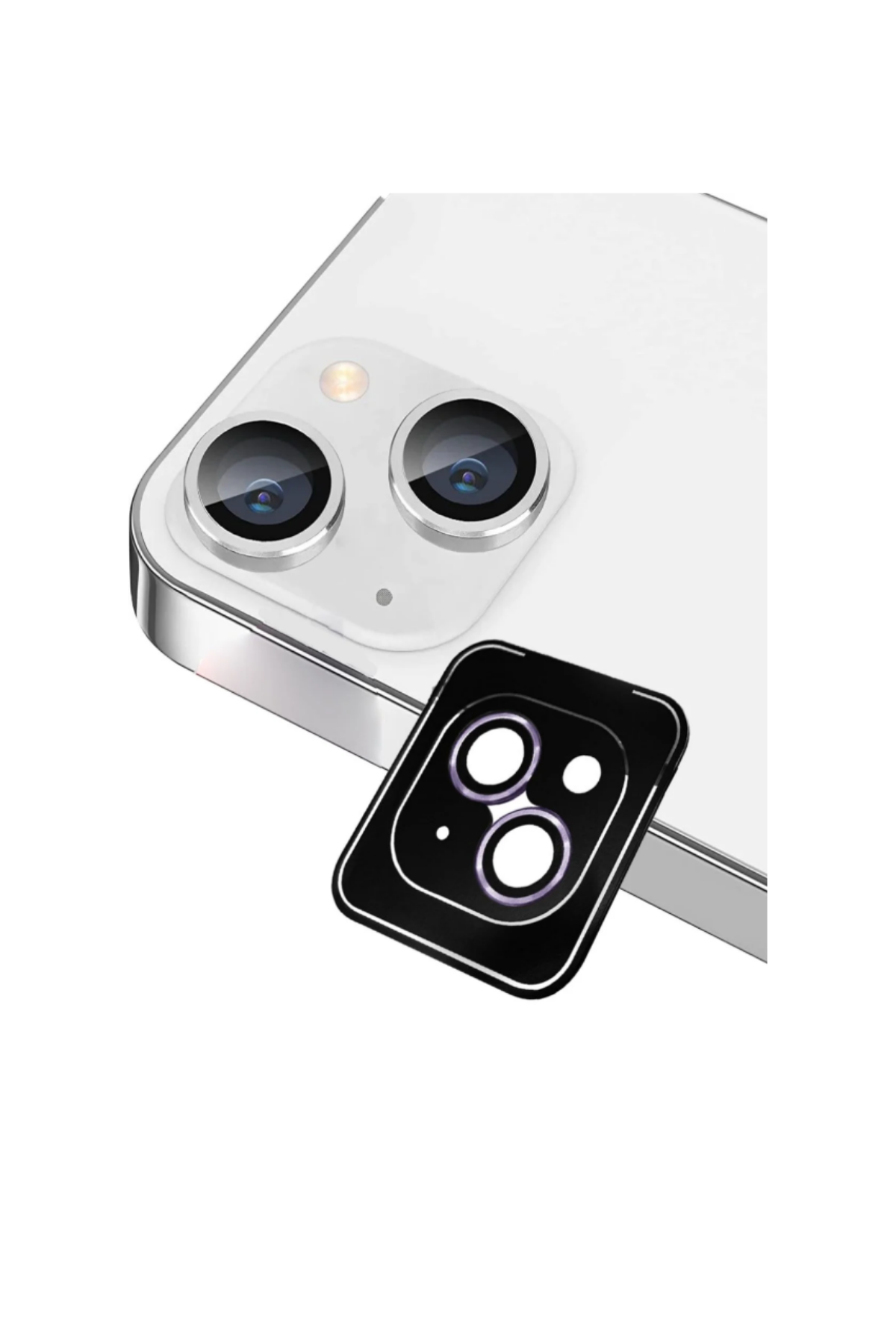 Apple iPhone 13 Safir Temperli Cam Kamera Lens Koruyucu - Lila