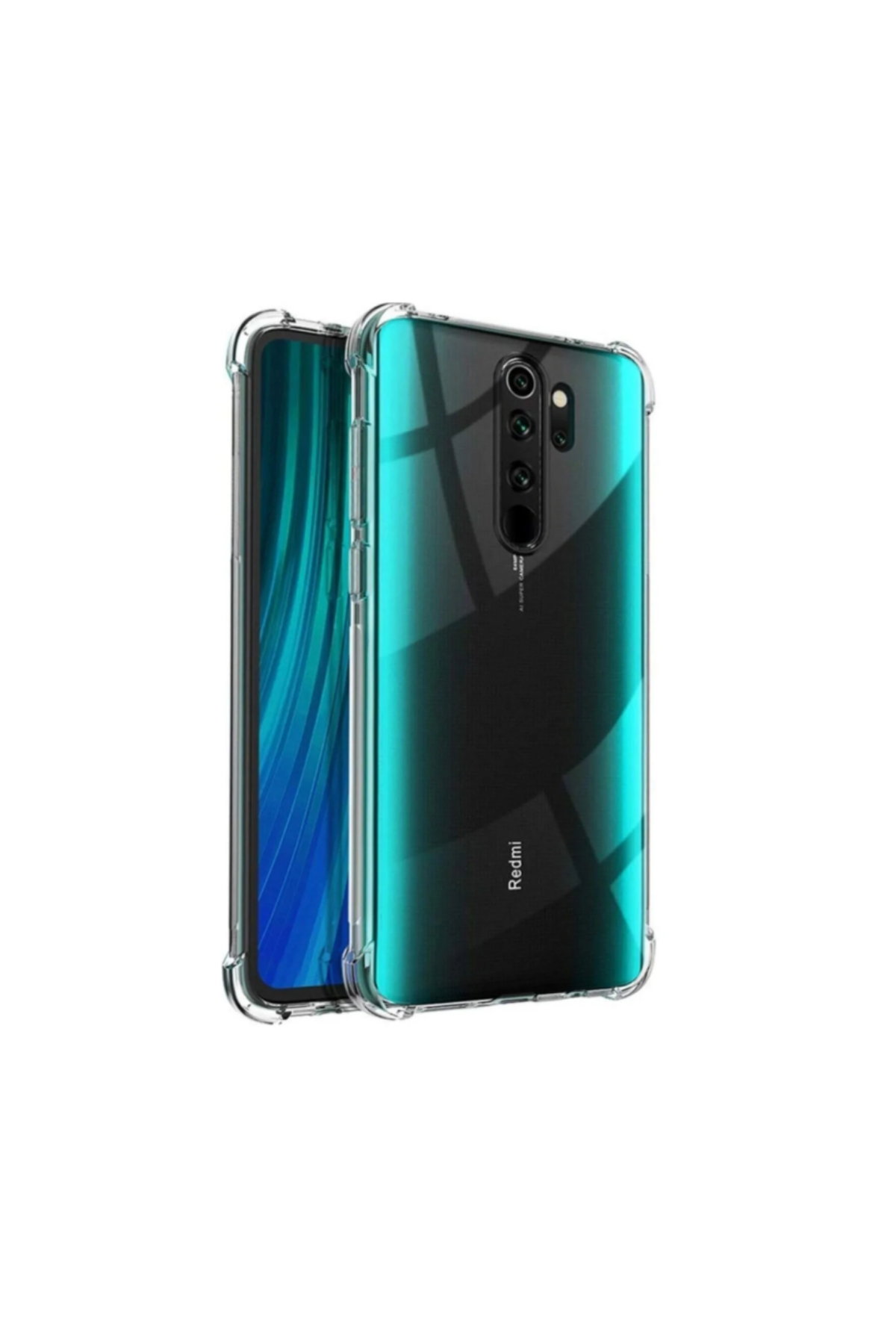 Xiaomi Redmi Note 8 Pro ile Uyumlu Kapak Kamera Korumalı Antişok Airbag Köşe Korumalı Silikon Şeffaf Kılıf